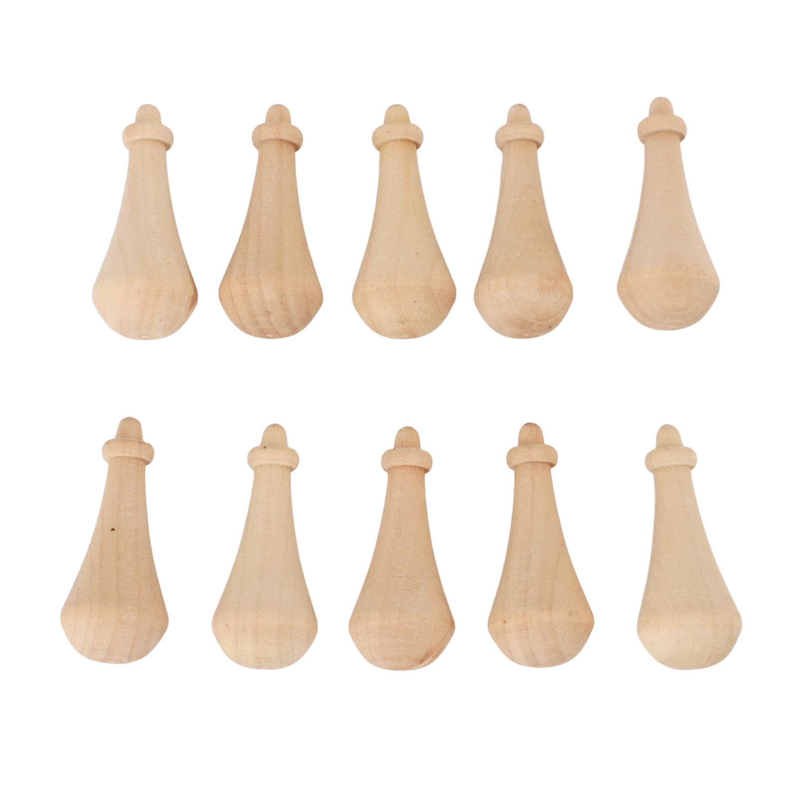 10Pcs Unfinished Wooden Pendant to Paint Mini Blank Peg Hanging Embellishments view 11
