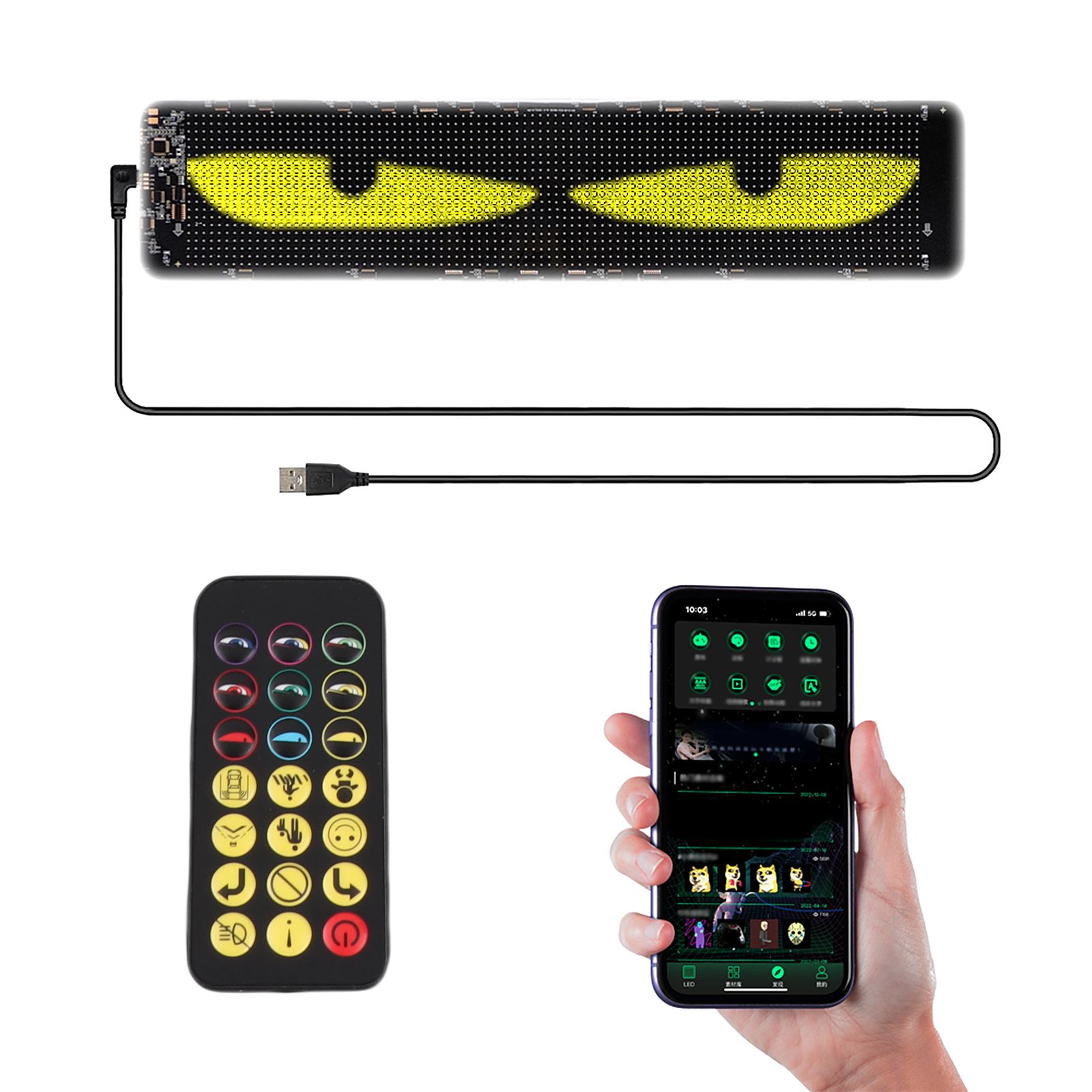 DIY Eyes Light for Windshield with Remote and APP Control BT Connect view 9