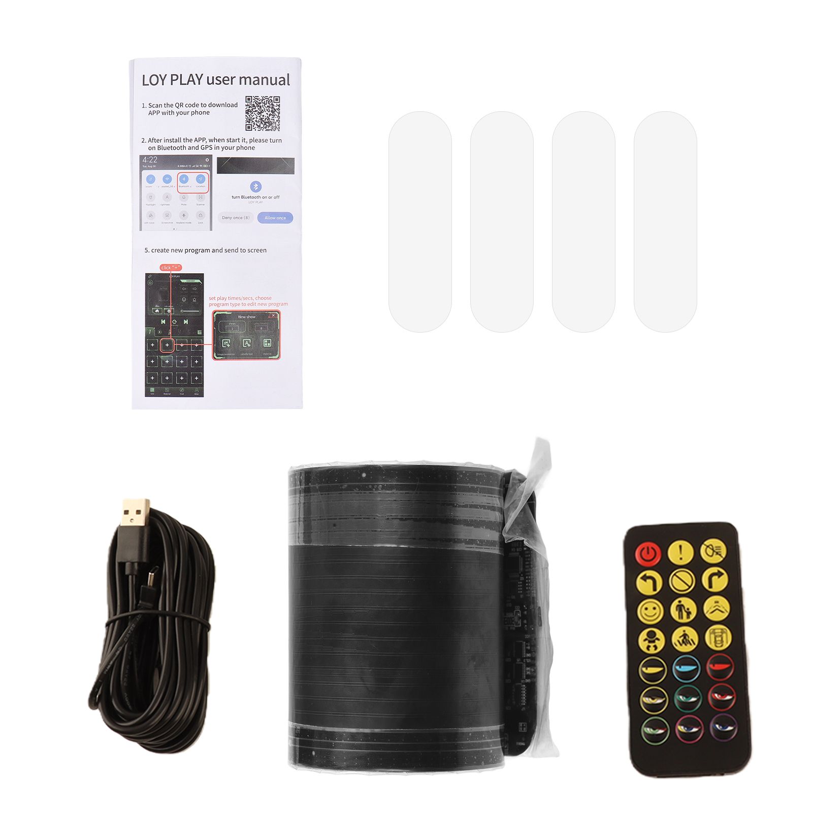 DIY Eyes Light for Windshield with Remote and APP Control BT Connect view 2