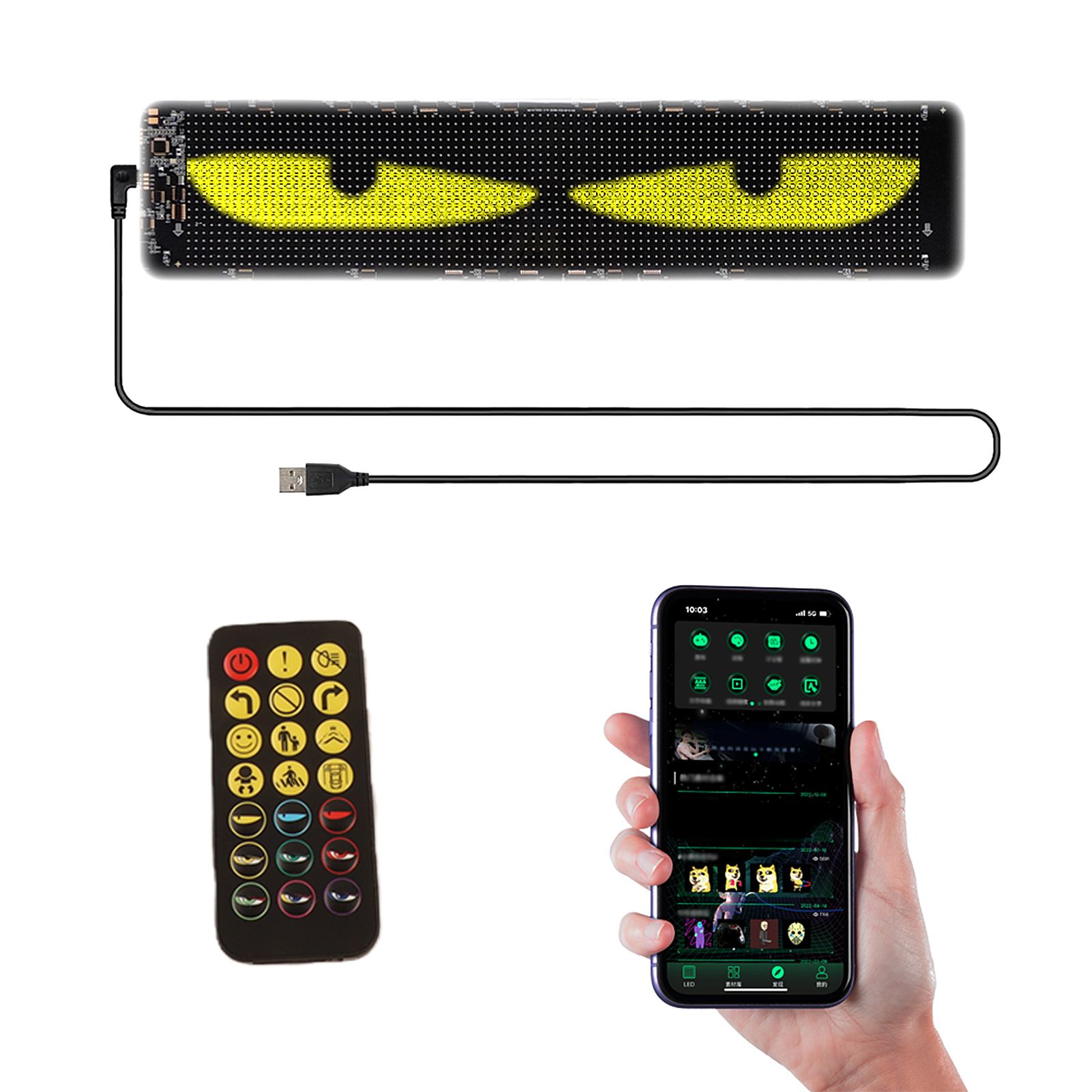 DIY Eyes Light for Windshield with Remote and APP Control BT Connect view 9