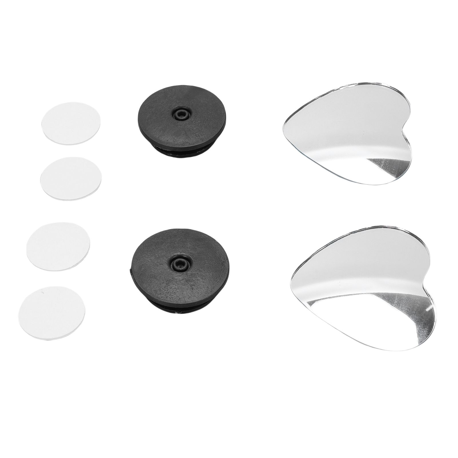 4pcs Heart Blind Spot Mirrors HD Glass Frameless Convex Rear View Mirrors — image 1