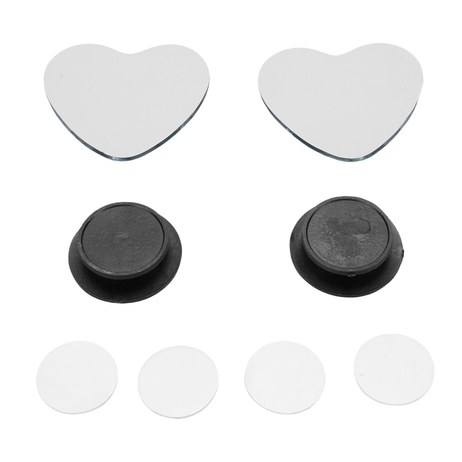 4pcs Heart Blind Spot Mirrors HD Glass Frameless Convex Rear View Mirrors view 2