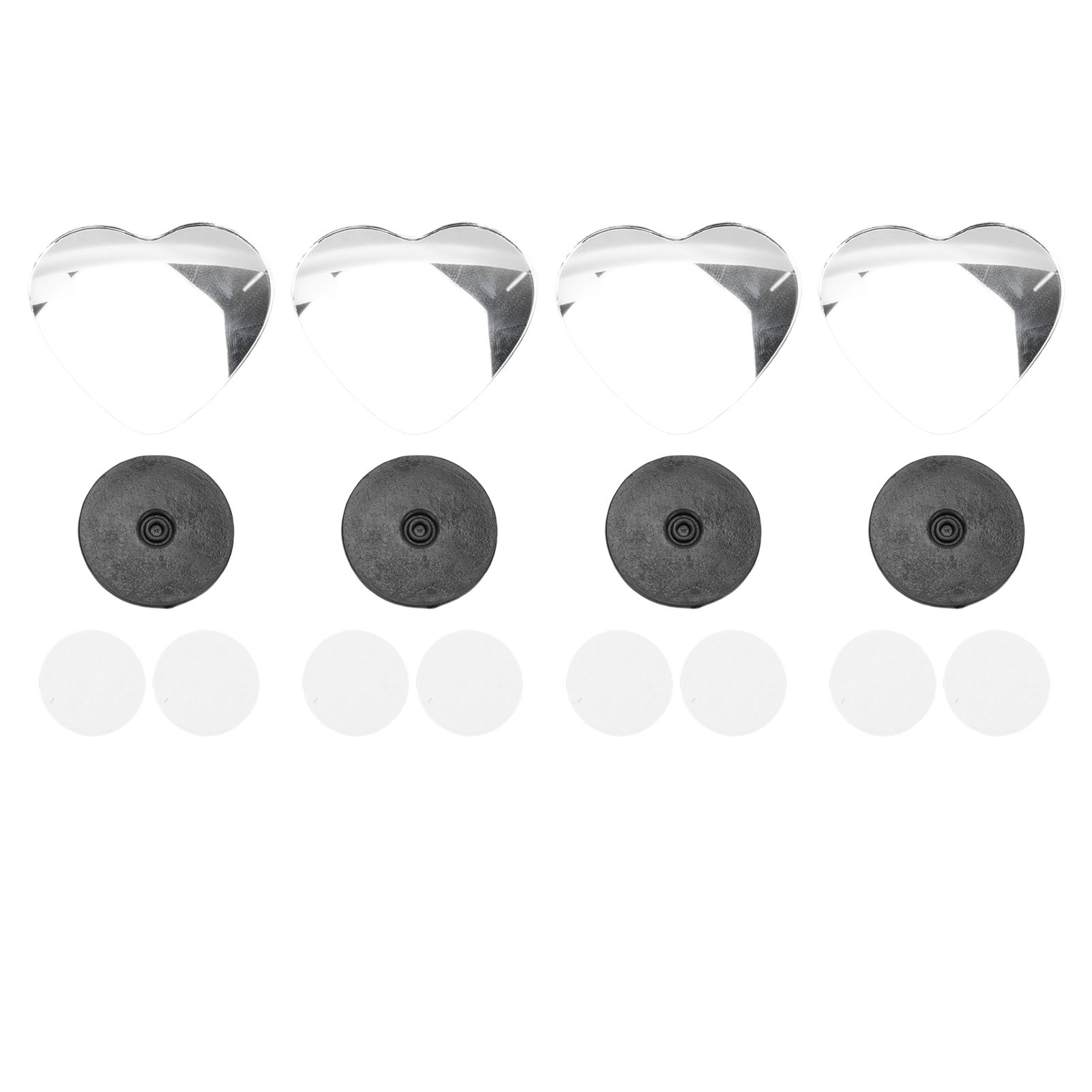 4pcs Heart Blind Spot Mirrors HD Glass Frameless Convex Rear View Mirrors view 3