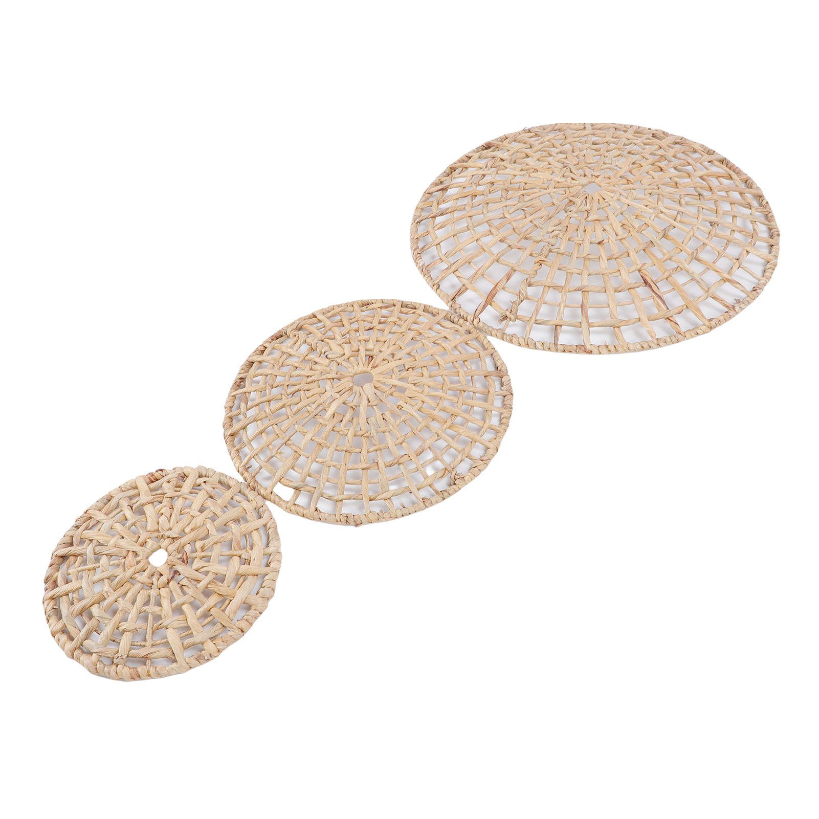 Wall Basket Decor 50cm 35cm 25cm Diameter 3D Design Handmade Round Rattan — image 1