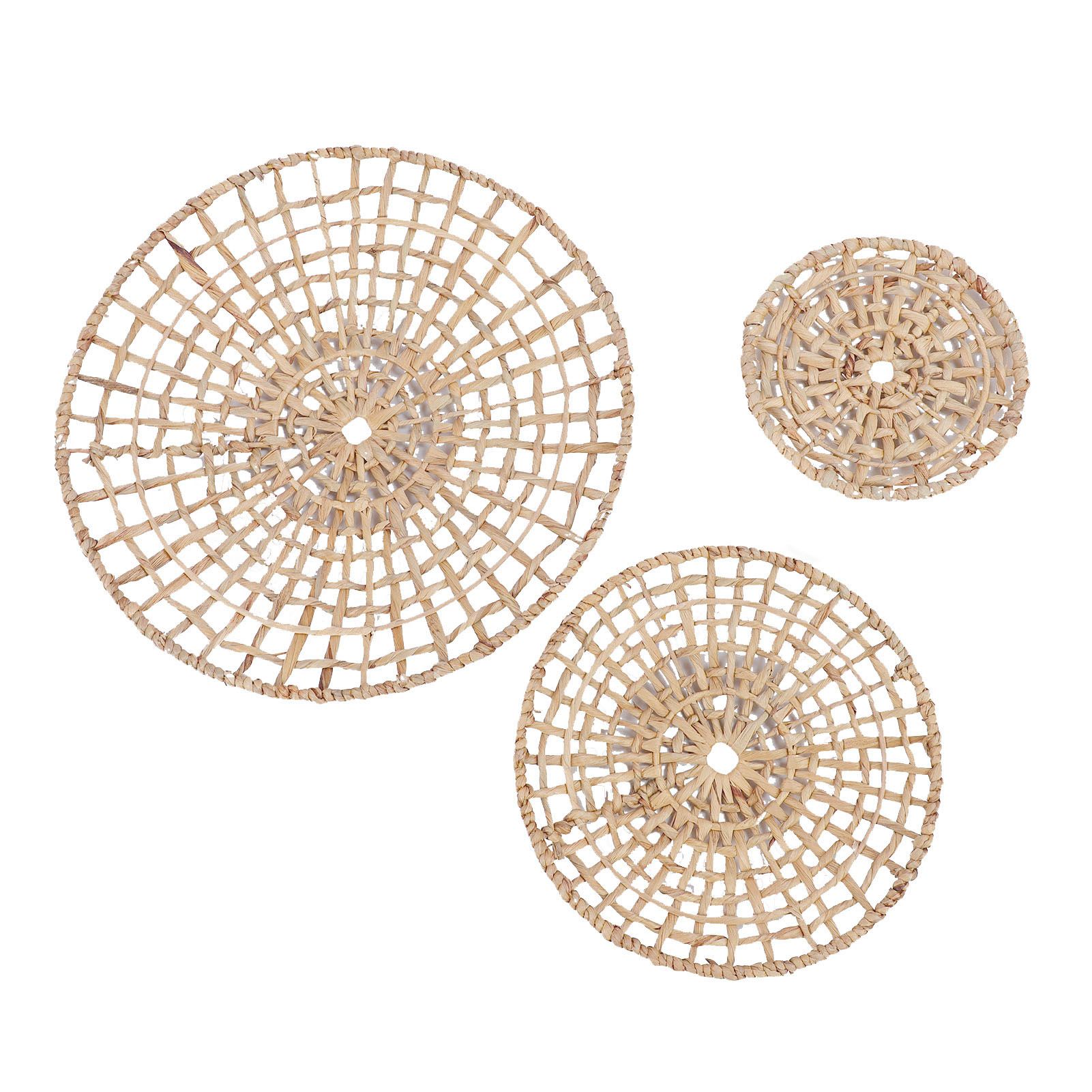 Wall Basket Decor 50cm 35cm 25cm Diameter 3D Design Handmade Round Rattan view 3