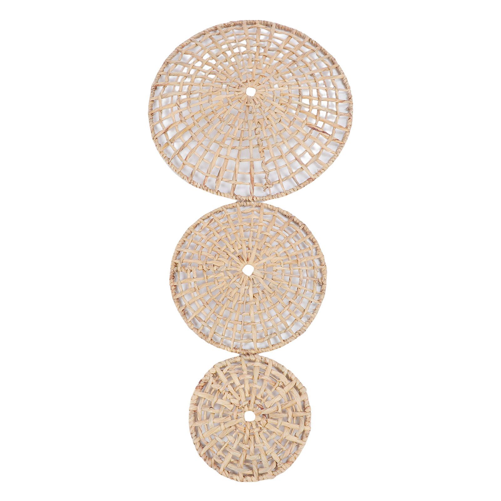 Wall Basket Decor 50cm 35cm 25cm Diameter 3D Design Handmade Round Rattan view 4