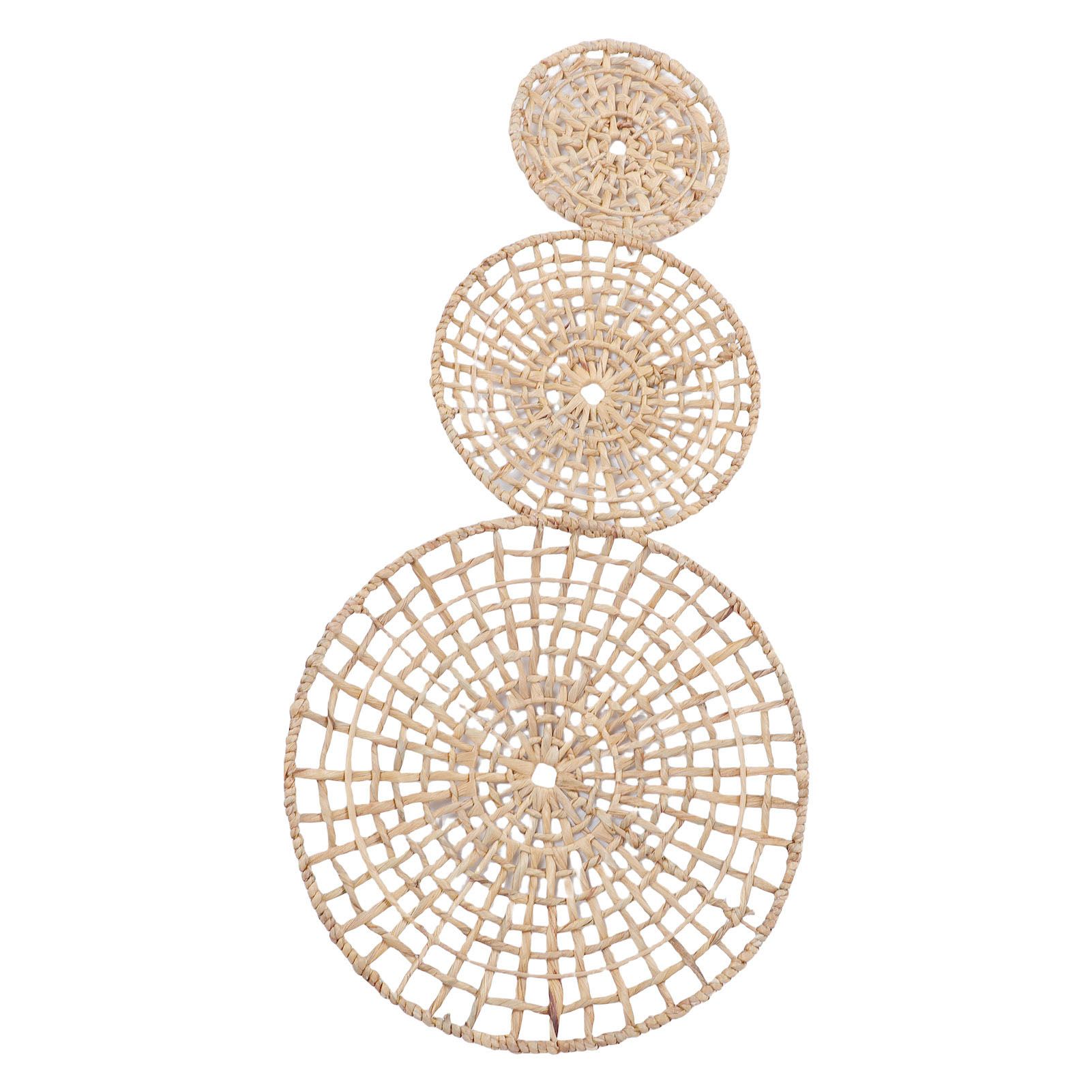 Wall Basket Decor 50cm 35cm 25cm Diameter 3D Design Handmade Round Rattan view 9