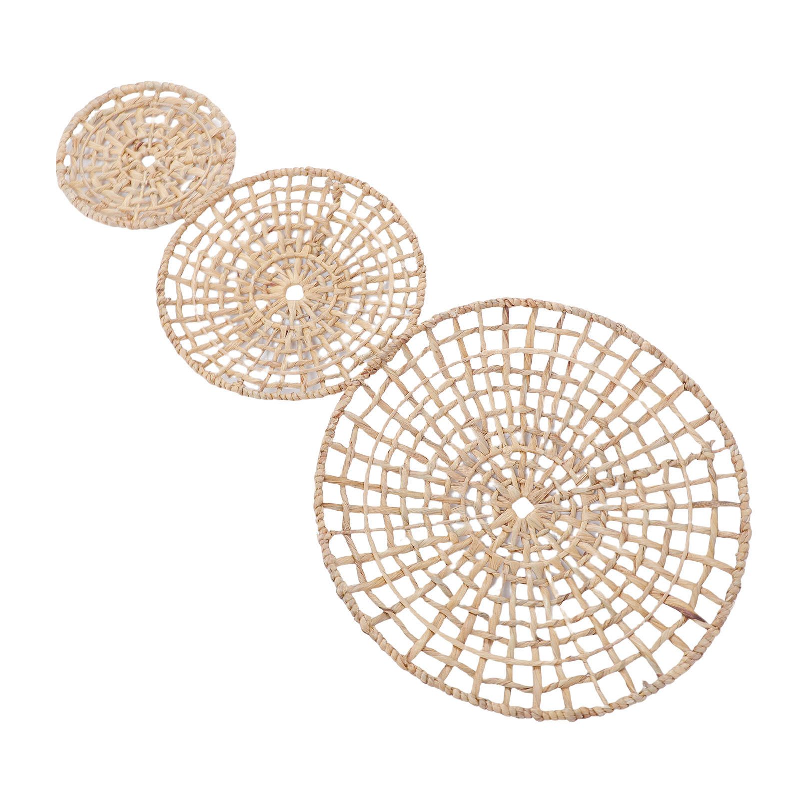 Wall Basket Decor 50cm 35cm 25cm Diameter 3D Design Handmade Round Rattan view 10