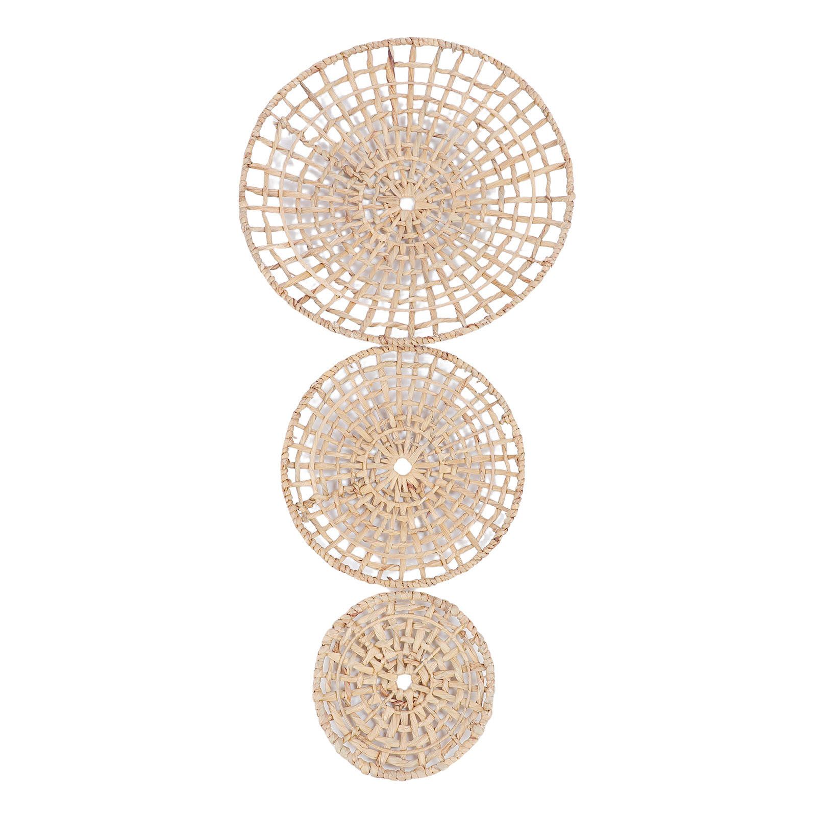 Wall Basket Decor 50cm 35cm 25cm Diameter 3D Design Handmade Round Rattan view 12