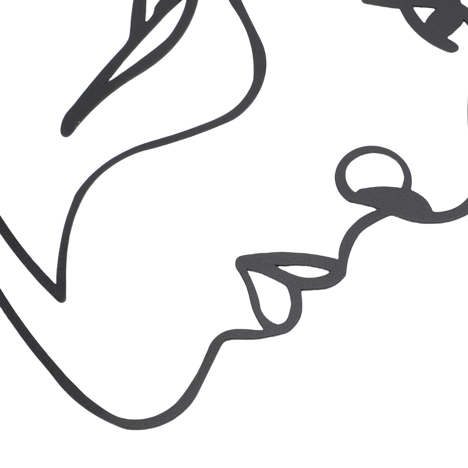 Facial Lines Wall Art Metal Minimalist Modern Side Face Wall Decor for Living view 2