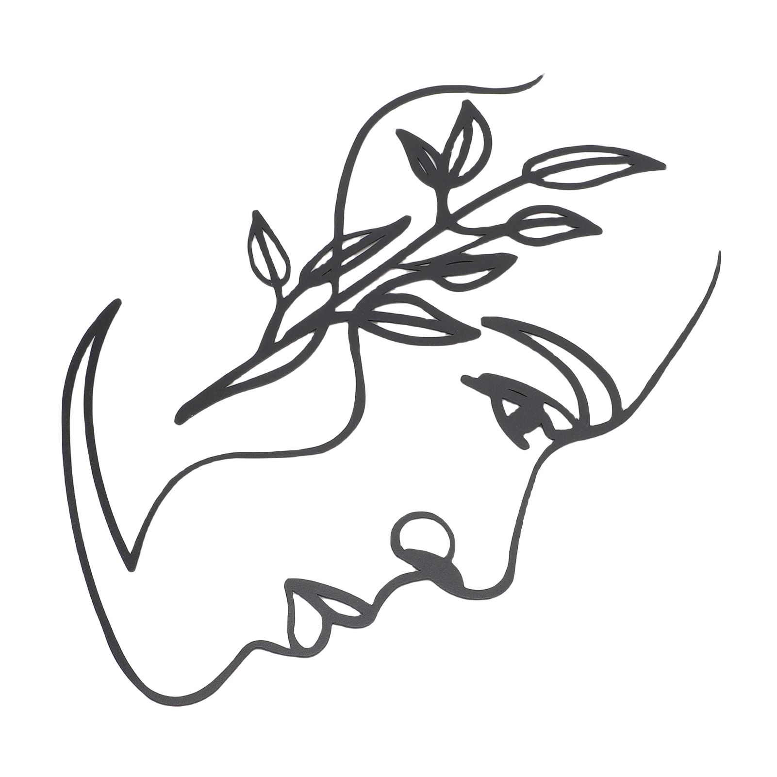 Facial Lines Wall Art Metal Minimalist Modern Side Face Wall Decor for Living view 4