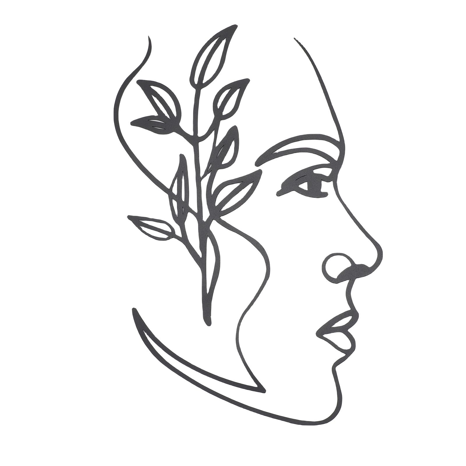 Facial Lines Wall Art Metal Minimalist Modern Side Face Wall Decor for Living view 6