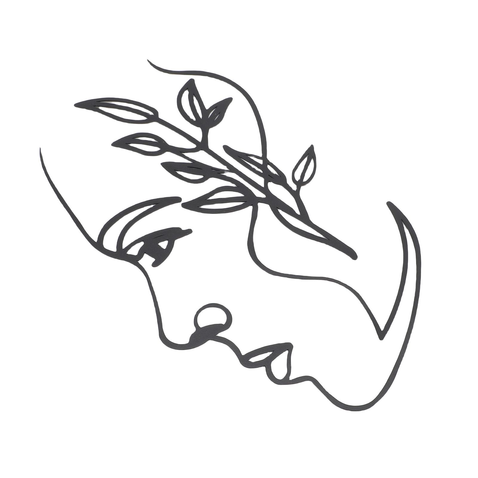 Facial Lines Wall Art Metal Minimalist Modern Side Face Wall Decor for Living view 10
