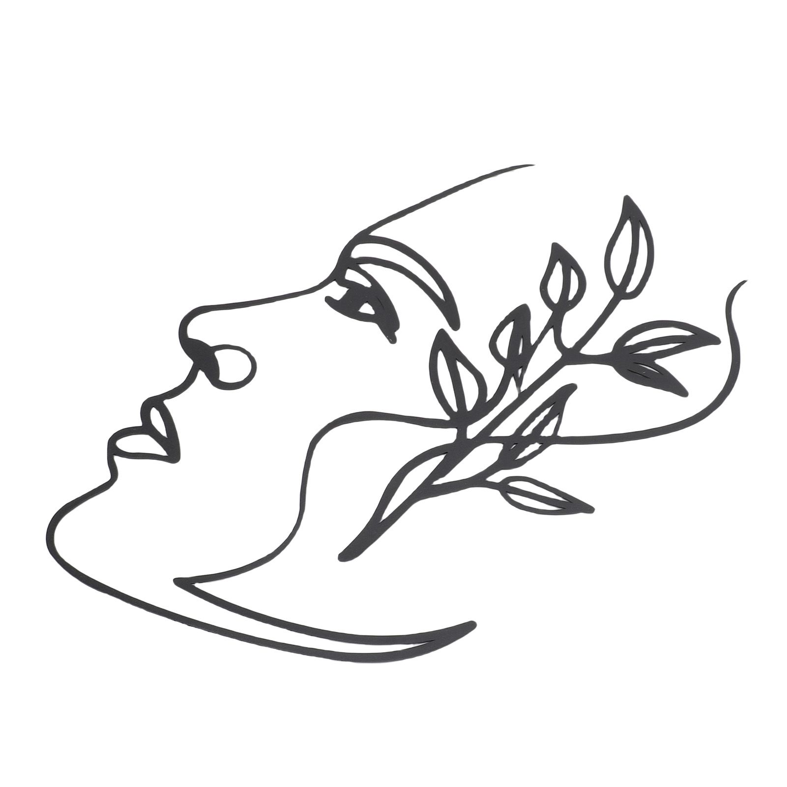 Facial Lines Wall Art Metal Minimalist Modern Side Face Wall Decor for Living view 12