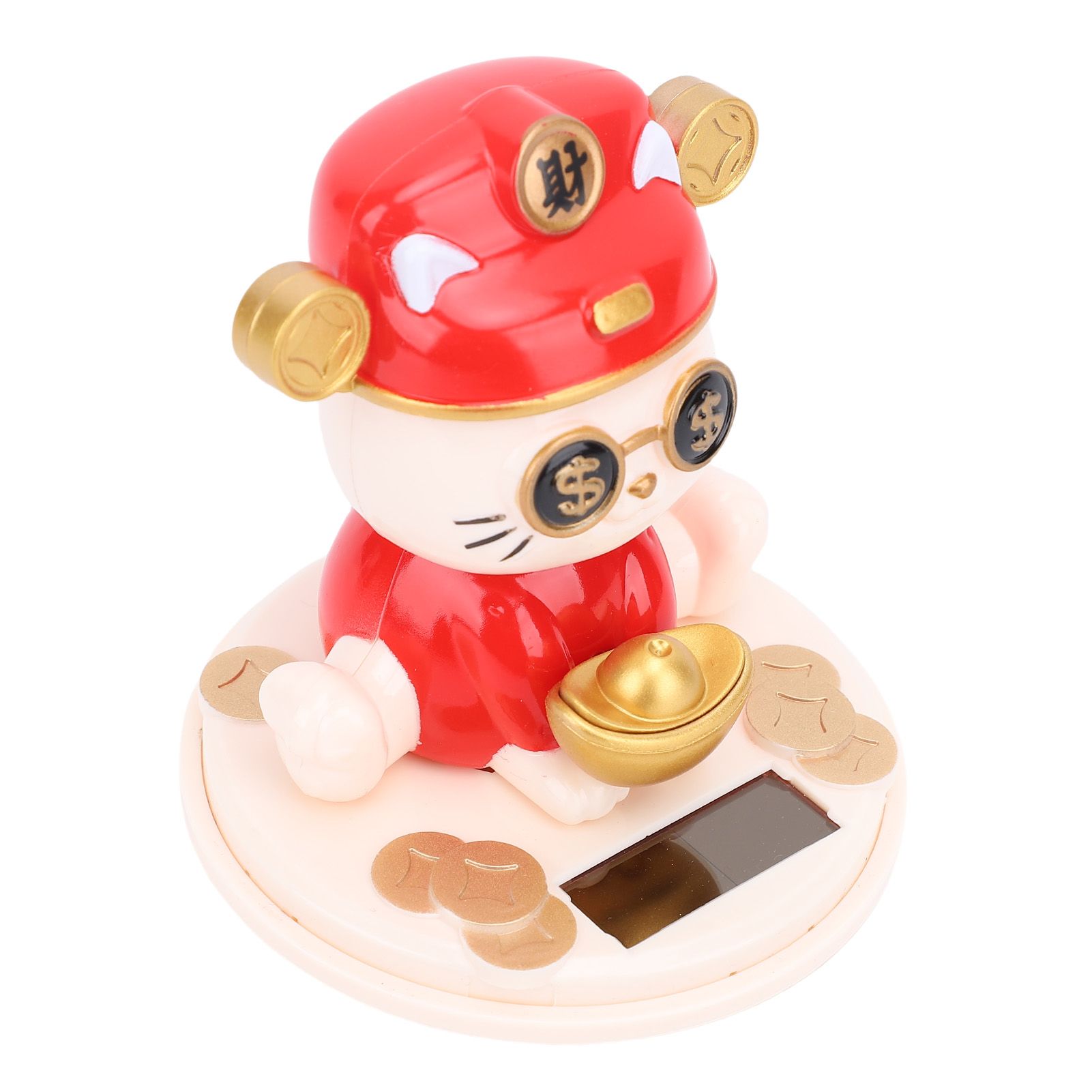 Lucky Fortune Cat Solar Powered Light Sensing Automatic Nodding Cat Fortune view 4