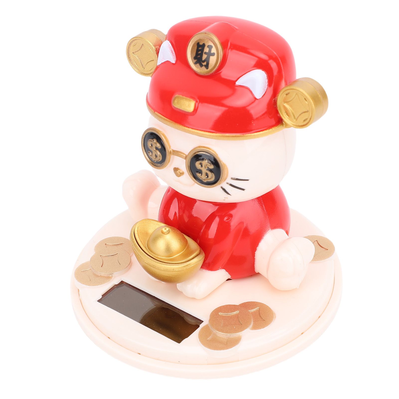 Lucky Fortune Cat Solar Powered Light Sensing Automatic Nodding Cat Fortune view 6