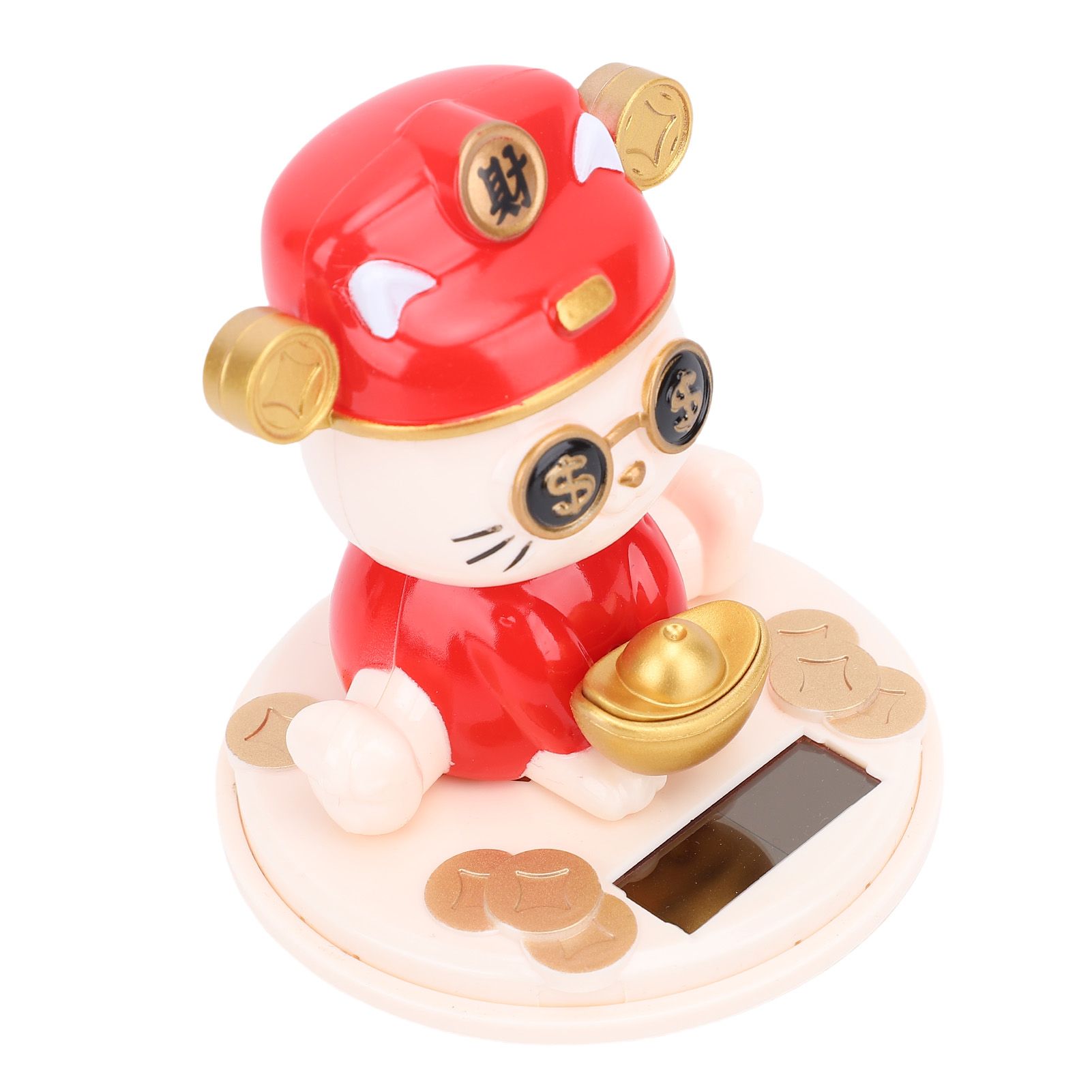 Lucky Fortune Cat Solar Powered Light Sensing Automatic Nodding Cat Fortune view 8