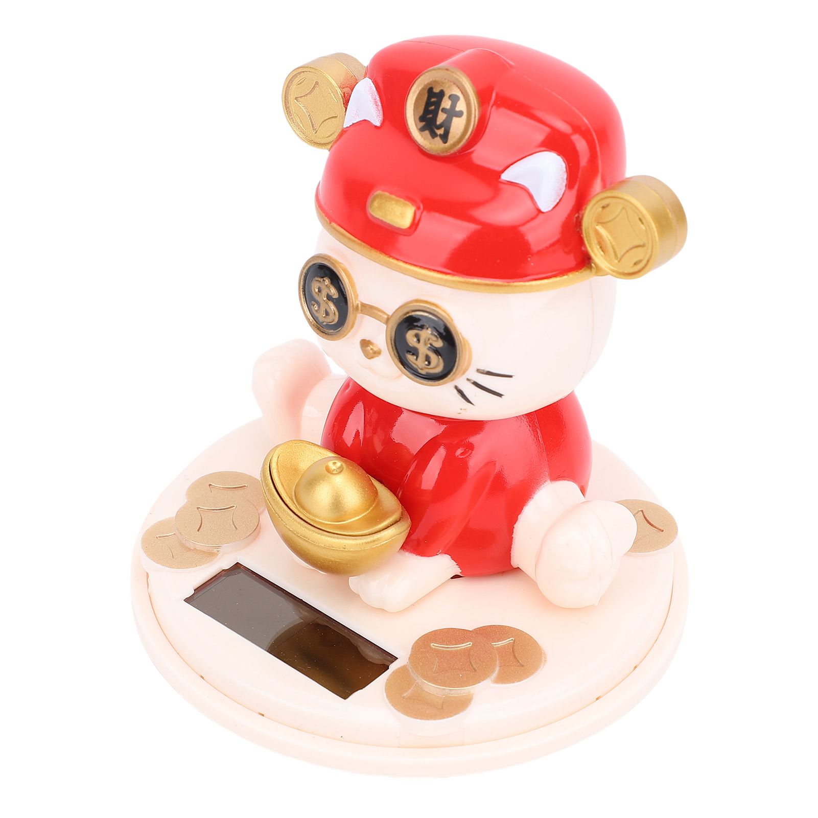 Lucky Fortune Cat Solar Powered Light Sensing Automatic Nodding Cat Fortune view 9