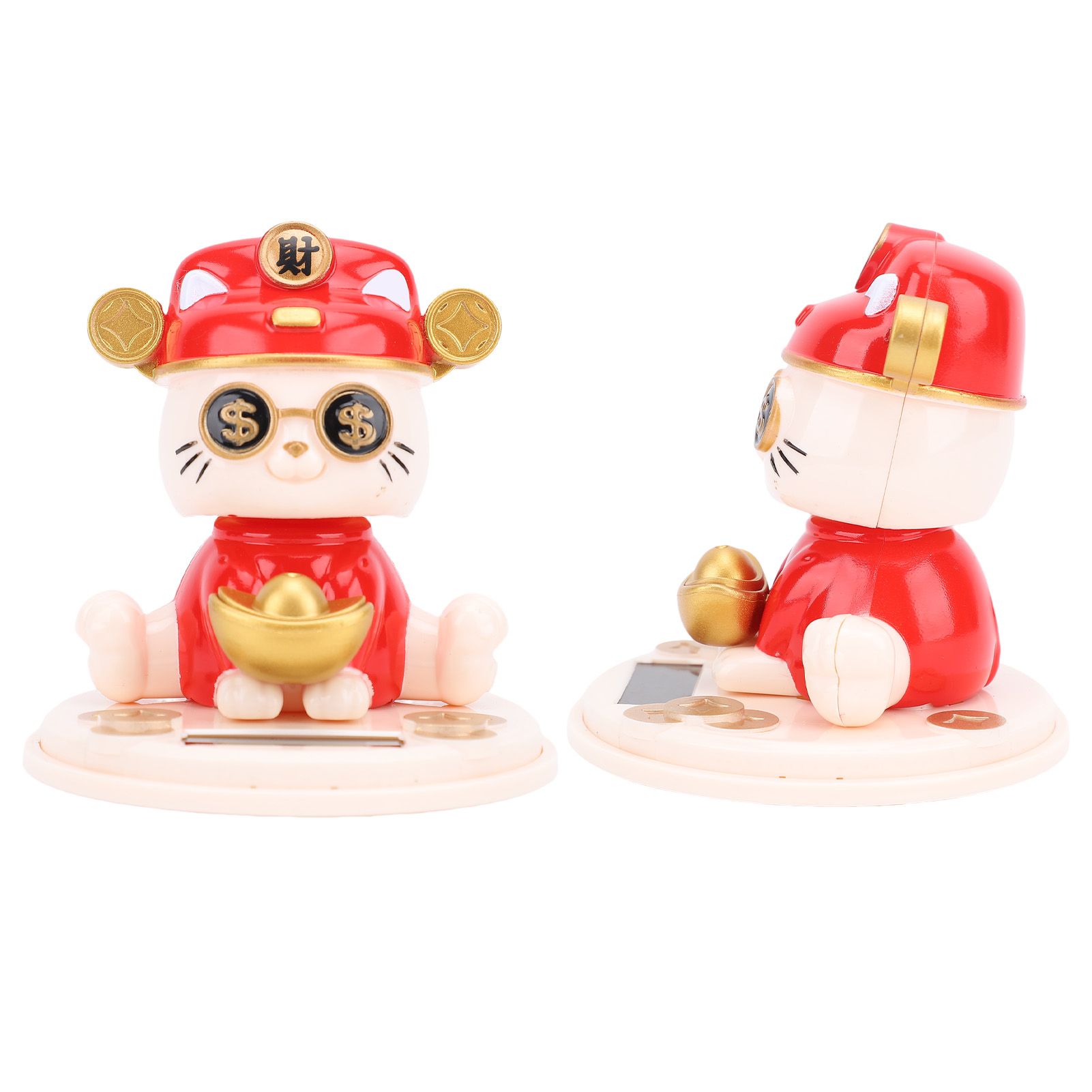 Lucky Fortune Cat Solar Powered Light Sensing Automatic Nodding Cat Fortune view 12