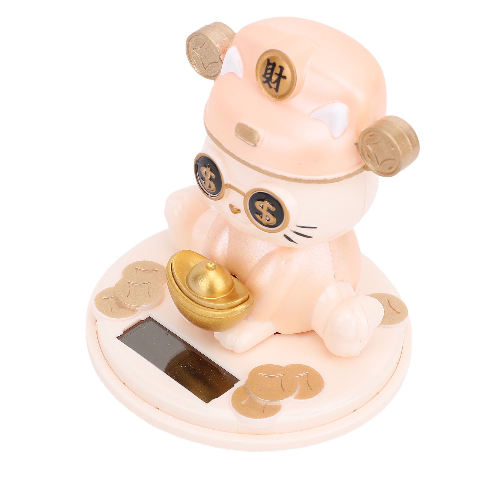 Lucky Fortune Cat Solar Powered Light Sensing Automatic Nodding Cat Fortune — image 1