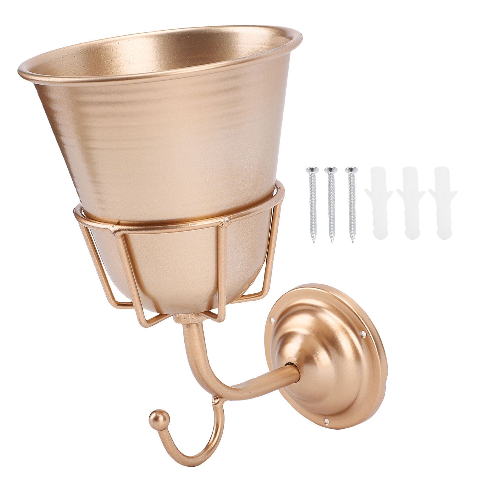 Wall Vessel Stainless Steel Vintage Wall Mounted Vase Hanging Organizer for view 2