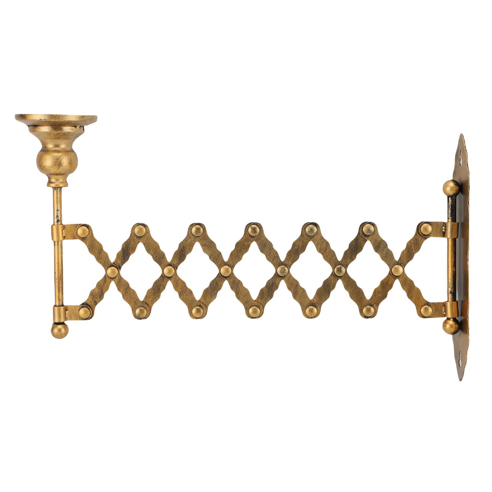 Extendable Taper Candle Holder Iron Vintage Metal Wall Candle Sconce