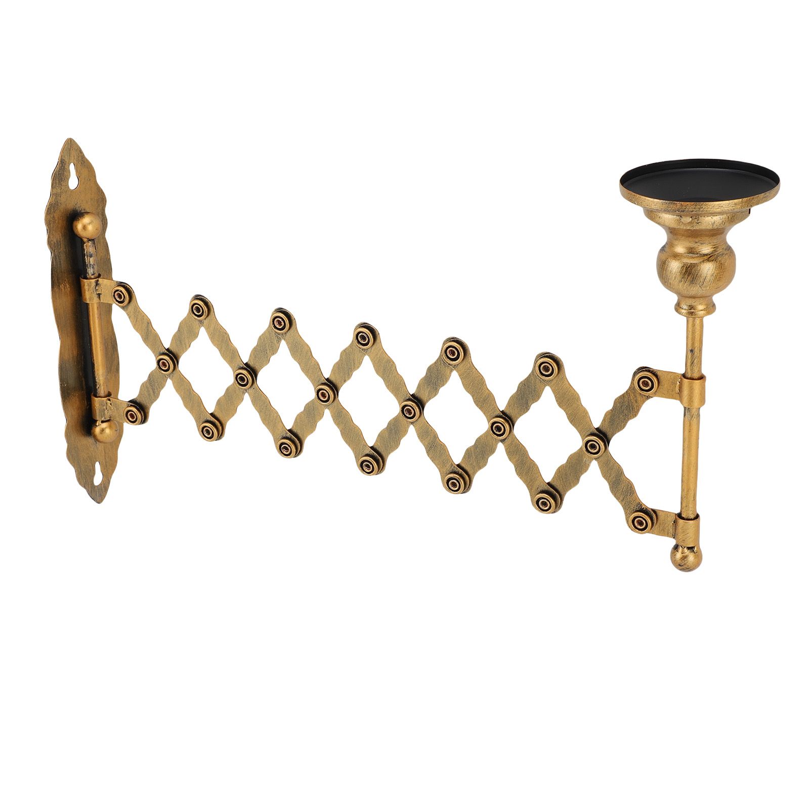 Extendable Taper Candle Holder Iron Vintage Metal Wall Candle Sconce view 4