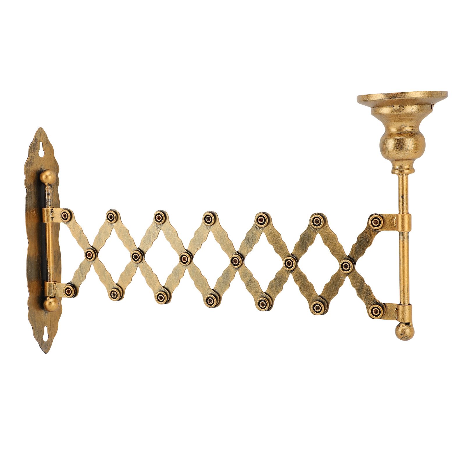 Extendable Taper Candle Holder Iron Vintage Metal Wall Candle Sconce view 6