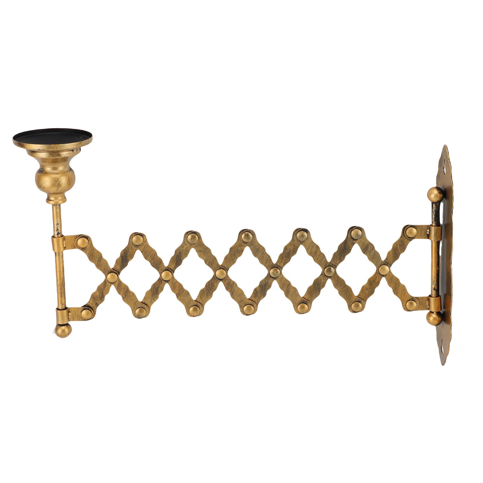 Extendable Taper Candle Holder Iron Vintage Metal Wall Candle Sconce view 7