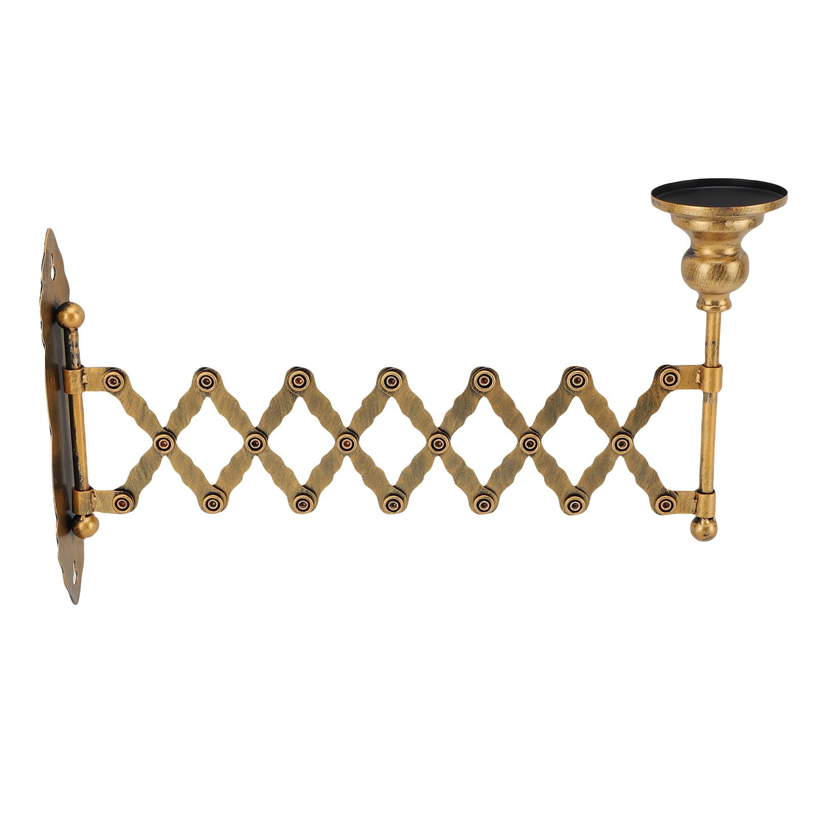 Extendable Taper Candle Holder Iron Vintage Metal Wall Candle Sconce view 8