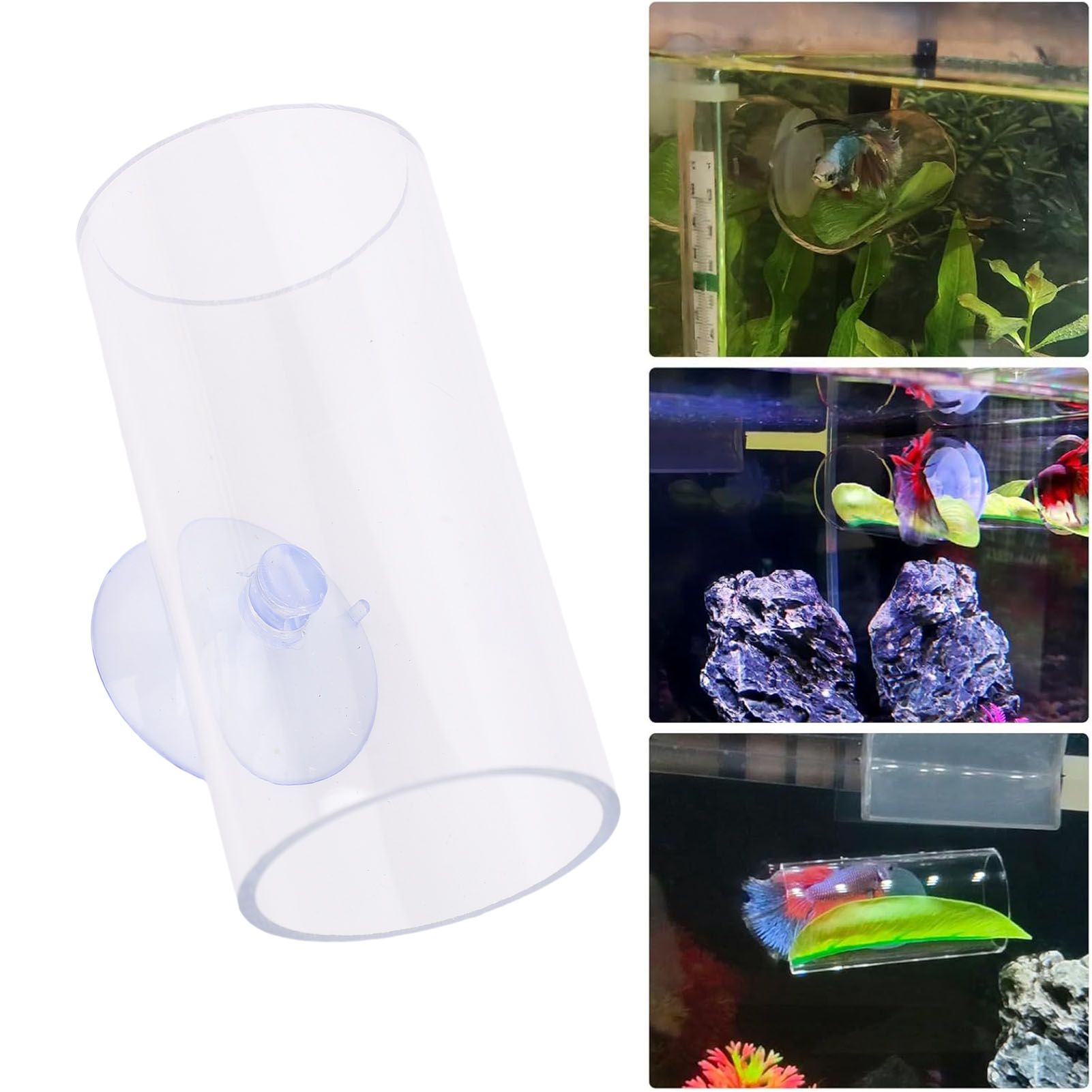 Betta Fish Tunnel Transparent Hollow Betta Fish Tube with Suction Cup for view 11