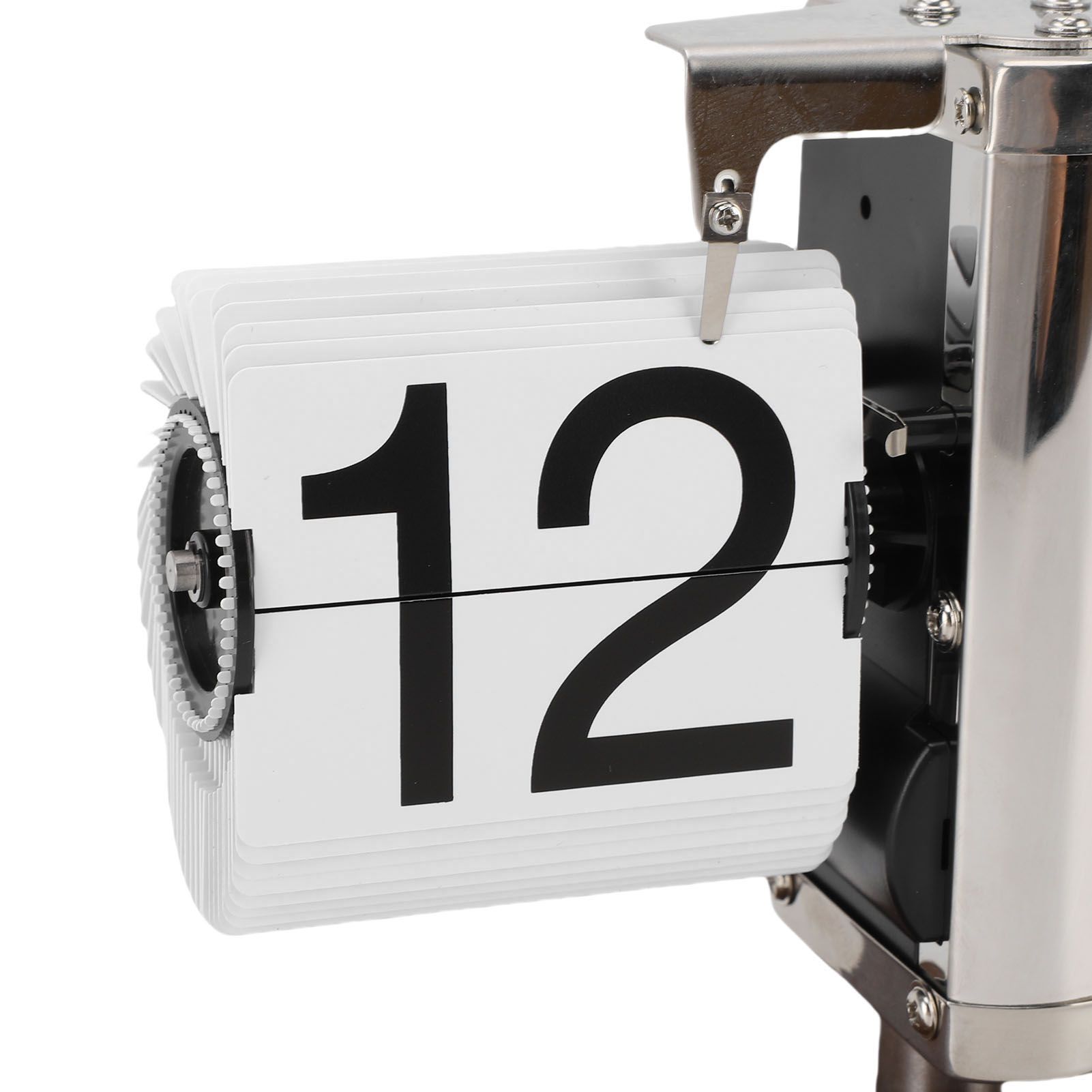 Flip Desk Clock Vintage Large Number 24 Hours Auto Flip Down Mechanical Clock view 5