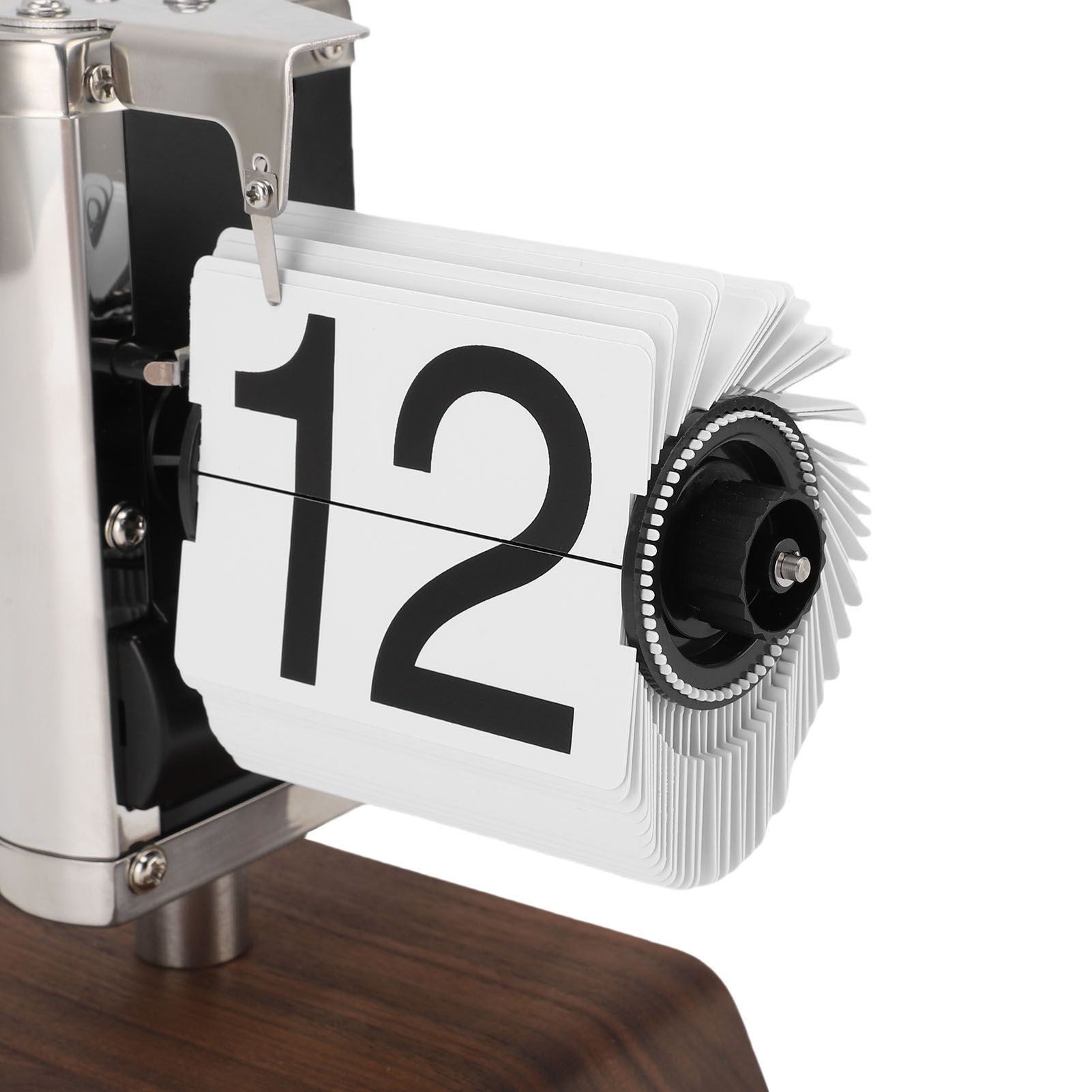Flip Desk Clock Vintage Large Number 24 Hours Auto Flip Down Mechanical Clock view 7