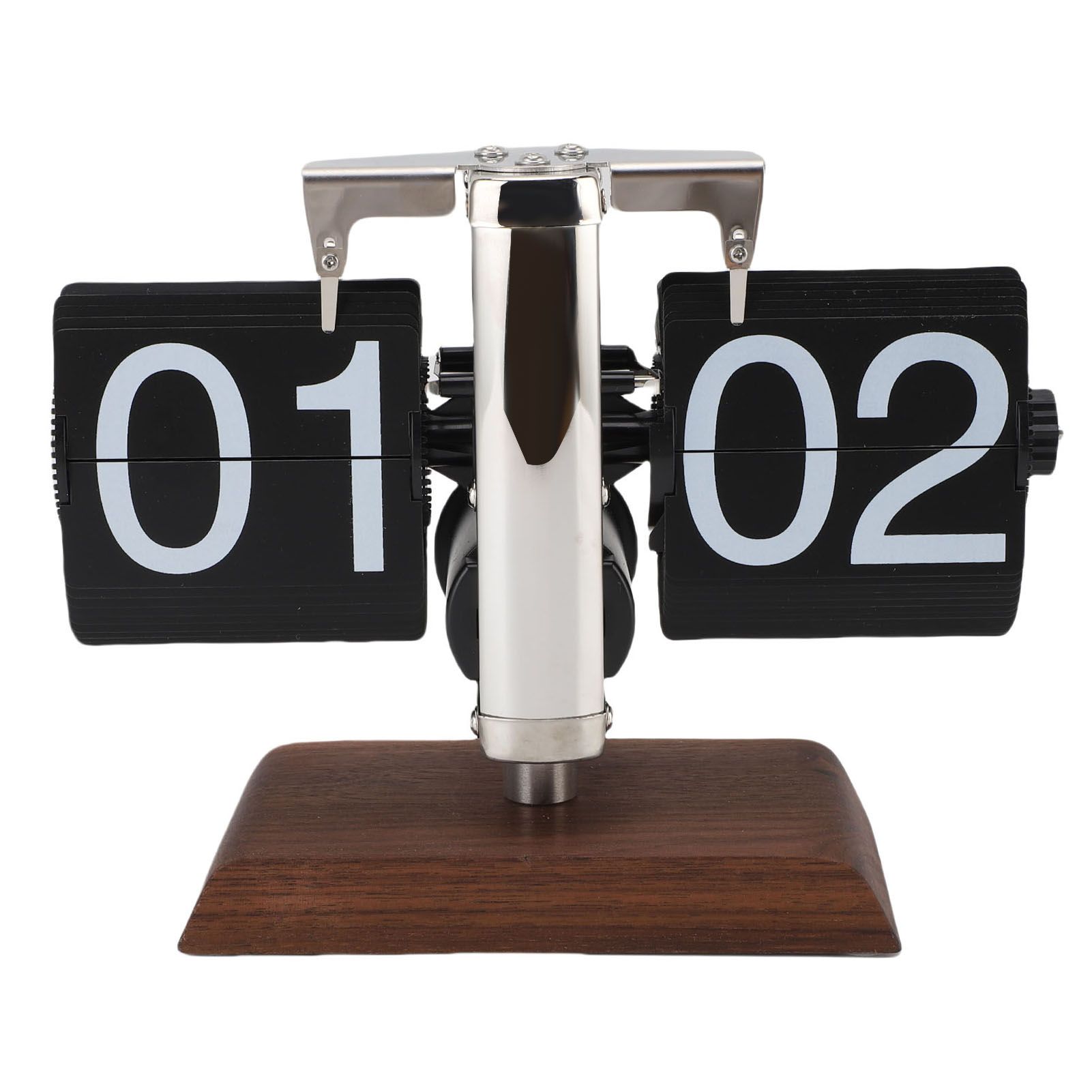 Flip Desk Clock Vintage Large Number 24 Hours Auto Flip Down Mechanical Clock view 3