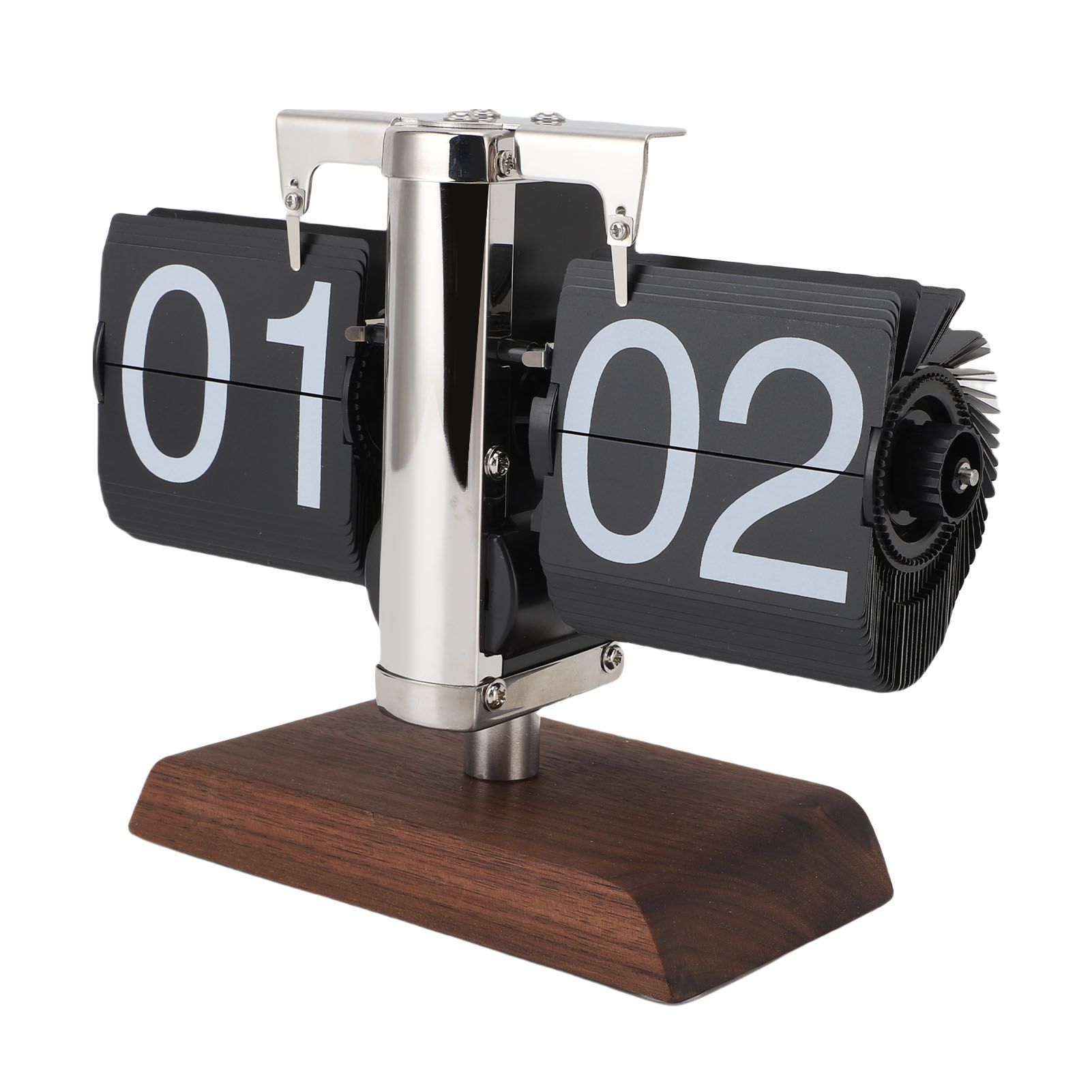 Flip Desk Clock Vintage Large Number 24 Hours Auto Flip Down Mechanical Clock view 8