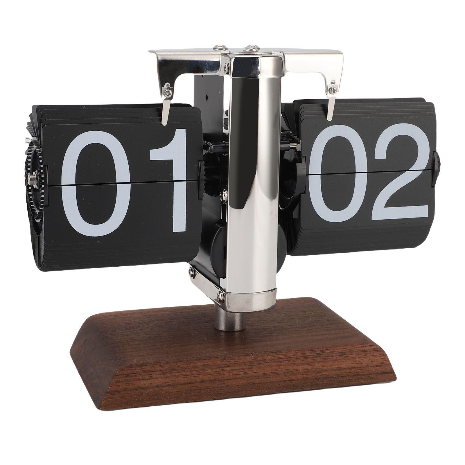 Flip Desk Clock Vintage Large Number 24 Hours Auto Flip Down Mechanical Clock view 9