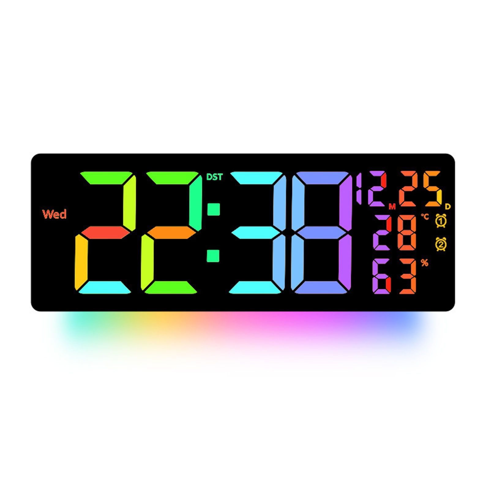 RGB Wall Clock Color Changing Large Size Multi-function Remote Control view 3