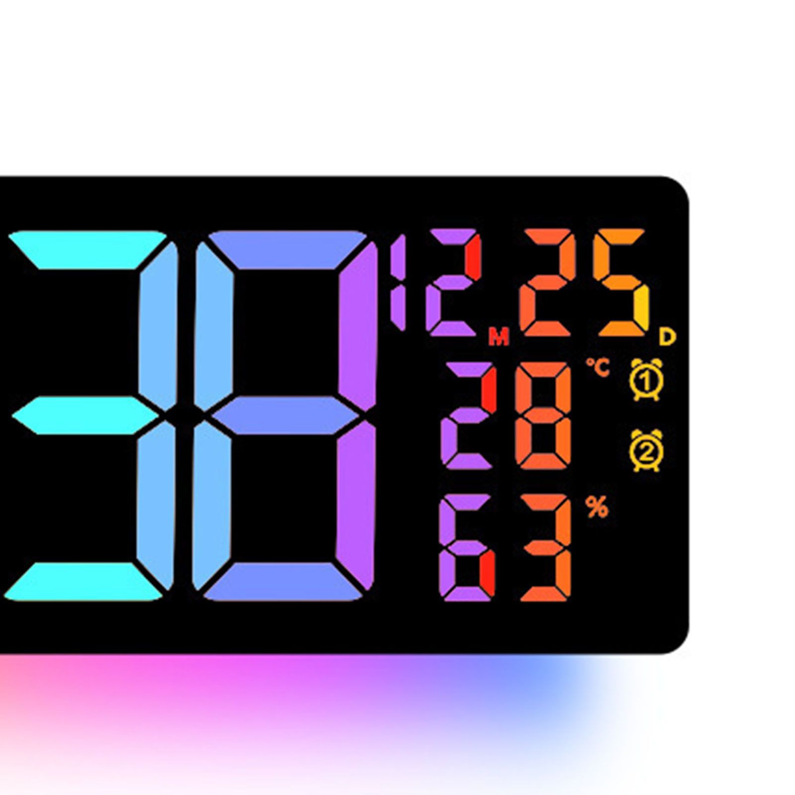 RGB Wall Clock Color Changing Large Size Multi-function Remote Control view 5