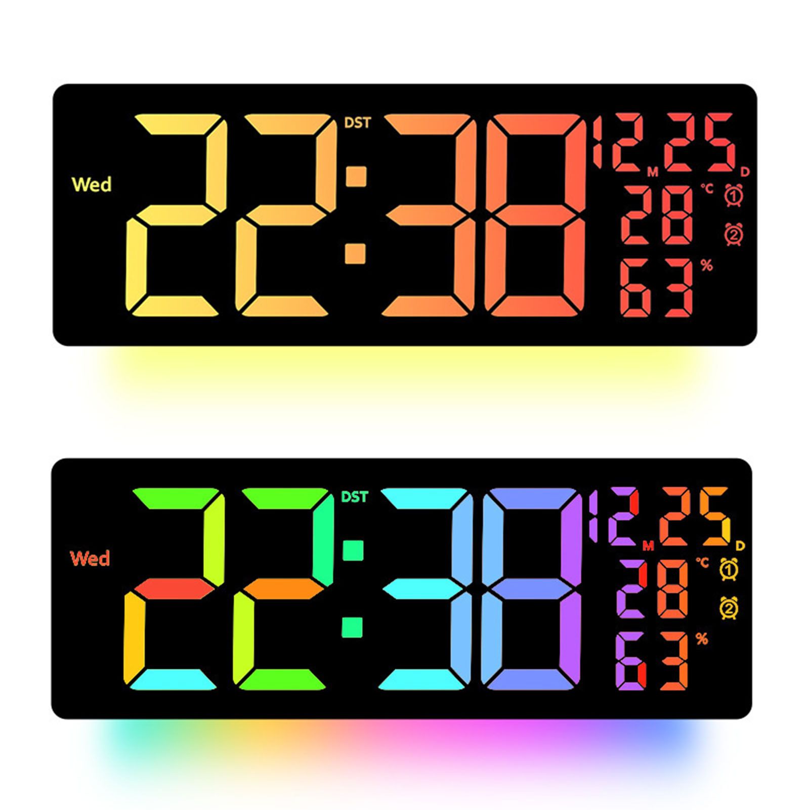 RGB Wall Clock Color Changing Large Size Multi-function Remote Control view 6