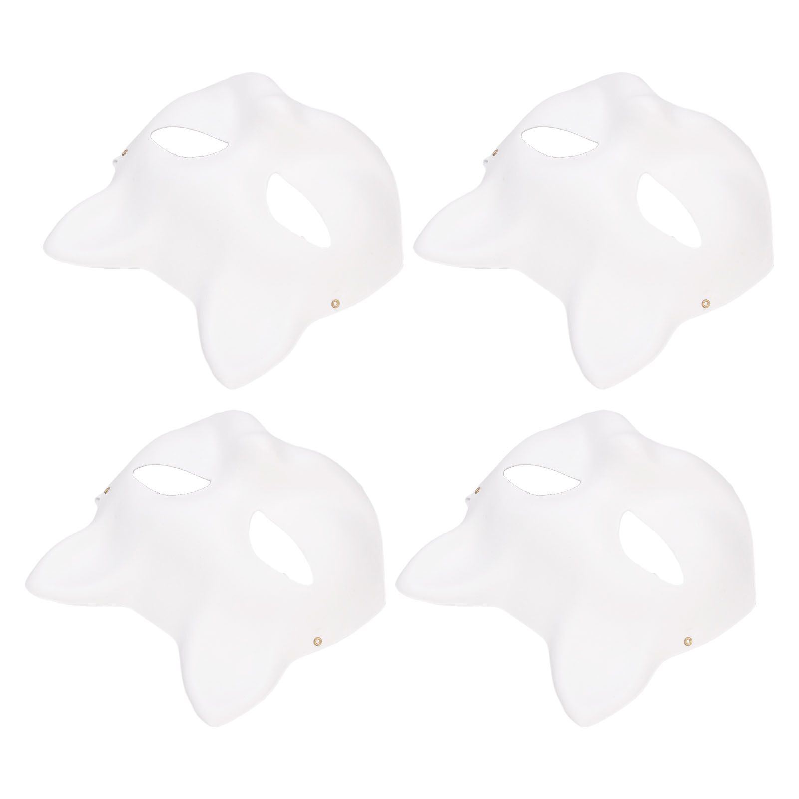 10PCS Cat Therian Face Cover Paper DIY Hand Painted Blank Animal Cat Half Face view 12