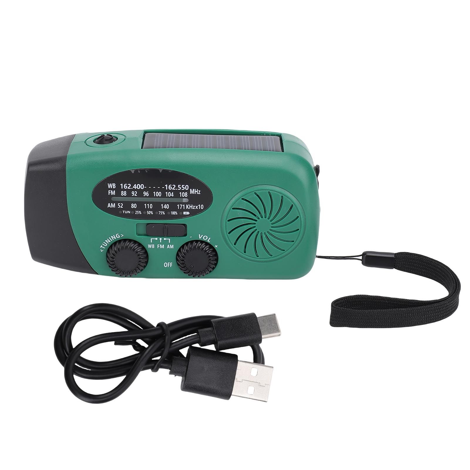 Solar Emergency Hand Crank Weather Radio LED Lighting SOS Alarm Portable Power view 3