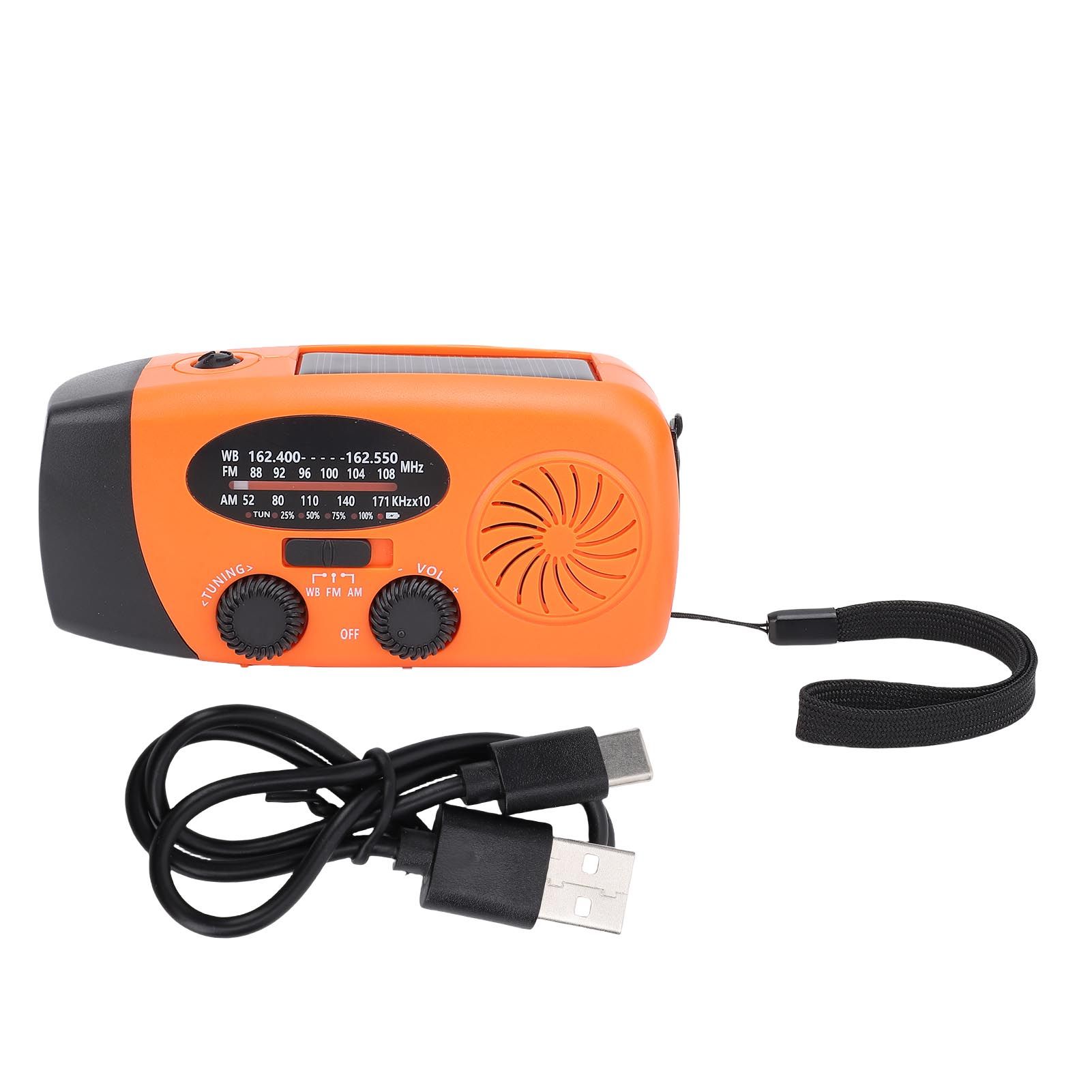 Solar Emergency Hand Crank Weather Radio LED Lighting SOS Alarm Portable Power view 3