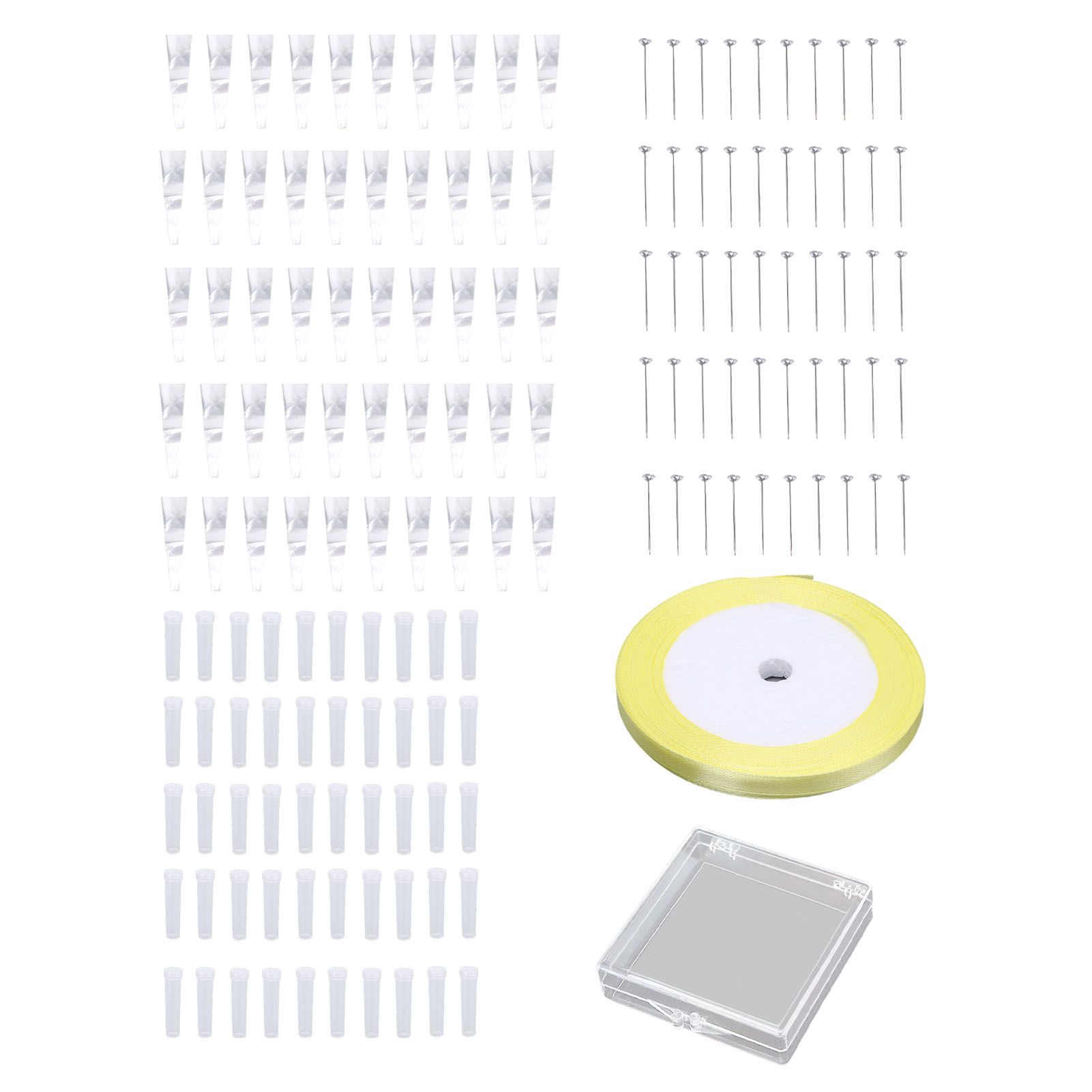 50PCS Single Rose Sleeve with 50 Floral Water Tubes Plastic Clear Single view 3