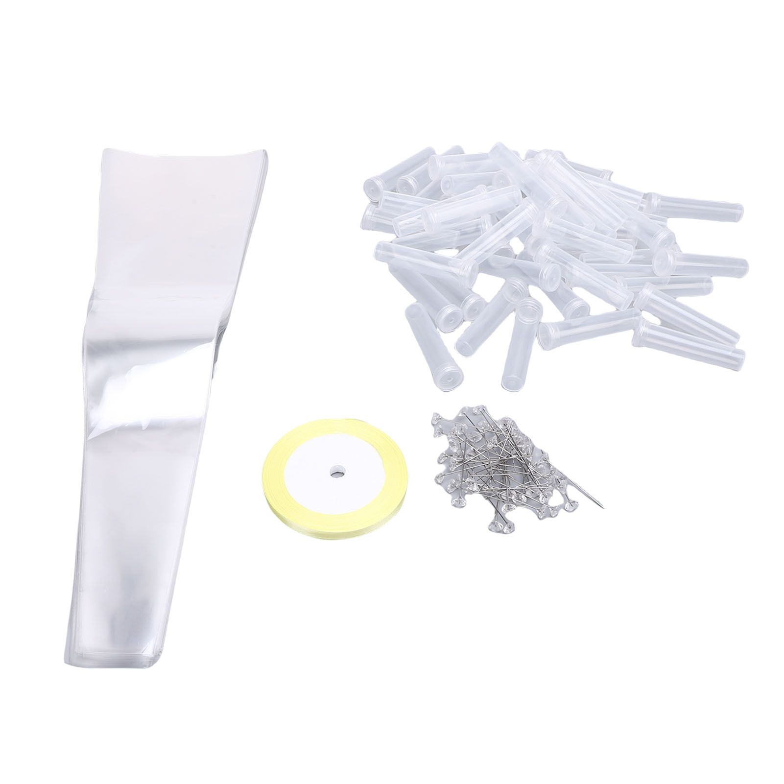 50PCS Single Rose Sleeve with 50 Floral Water Tubes Plastic Clear Single view 9