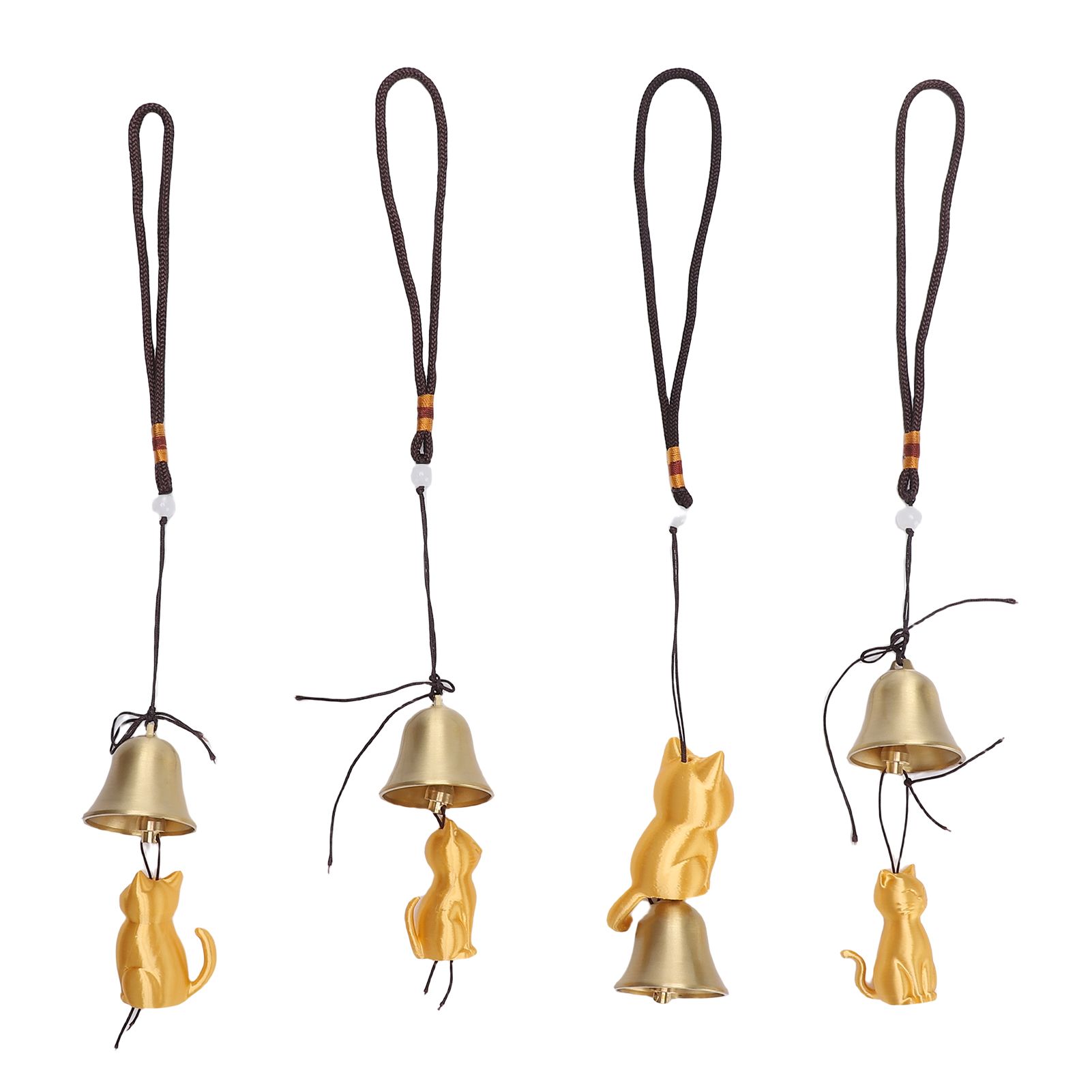 4PCS Cat Wind Chime Metal PLA Cat Statue Hanging Wind Catcher Memorial view 3