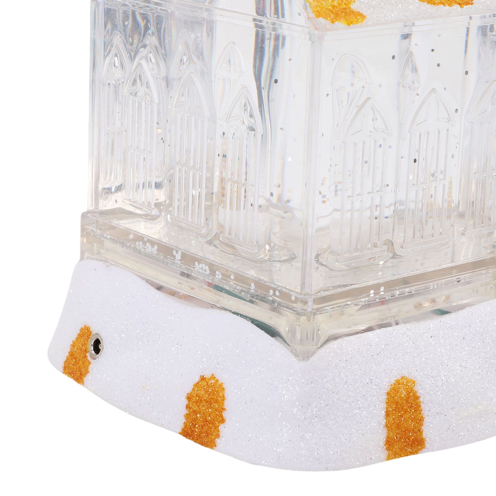 LED Lighted Xmas House Music Box USB Battery Operated Snow Frosted Glittering view 5