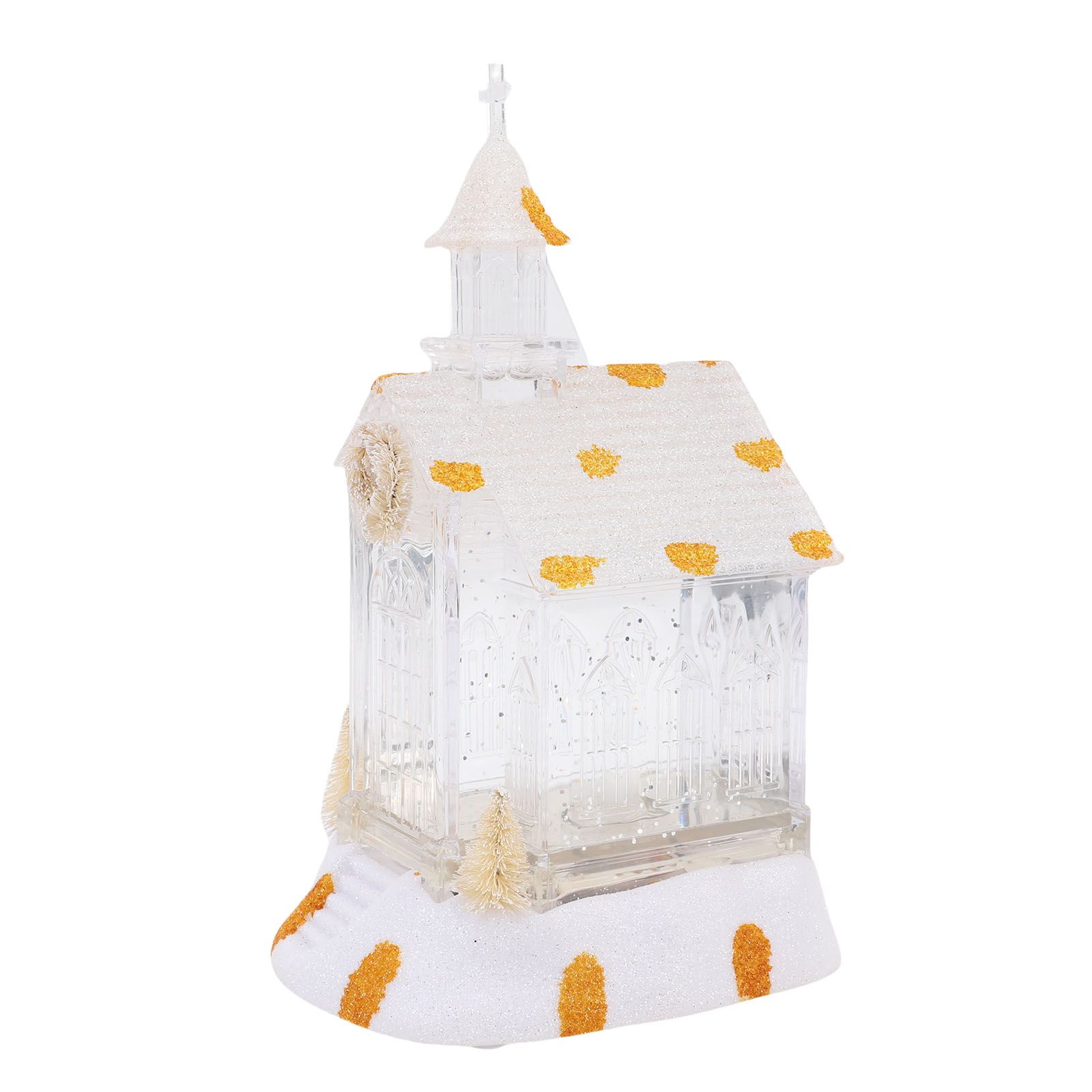 LED Lighted Xmas House Music Box USB Battery Operated Snow Frosted Glittering view 6