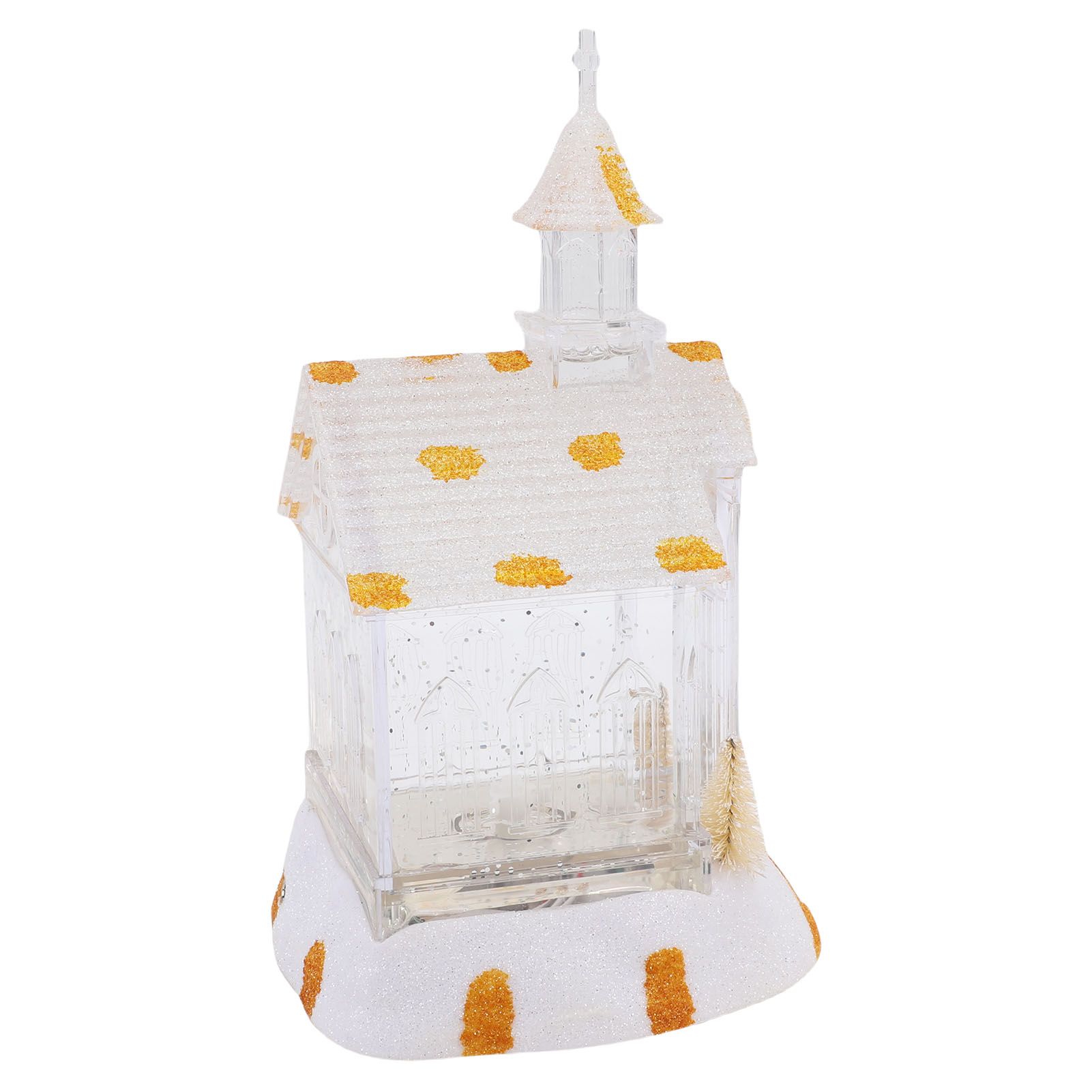 LED Lighted Xmas House Music Box USB Battery Operated Snow Frosted Glittering view 11
