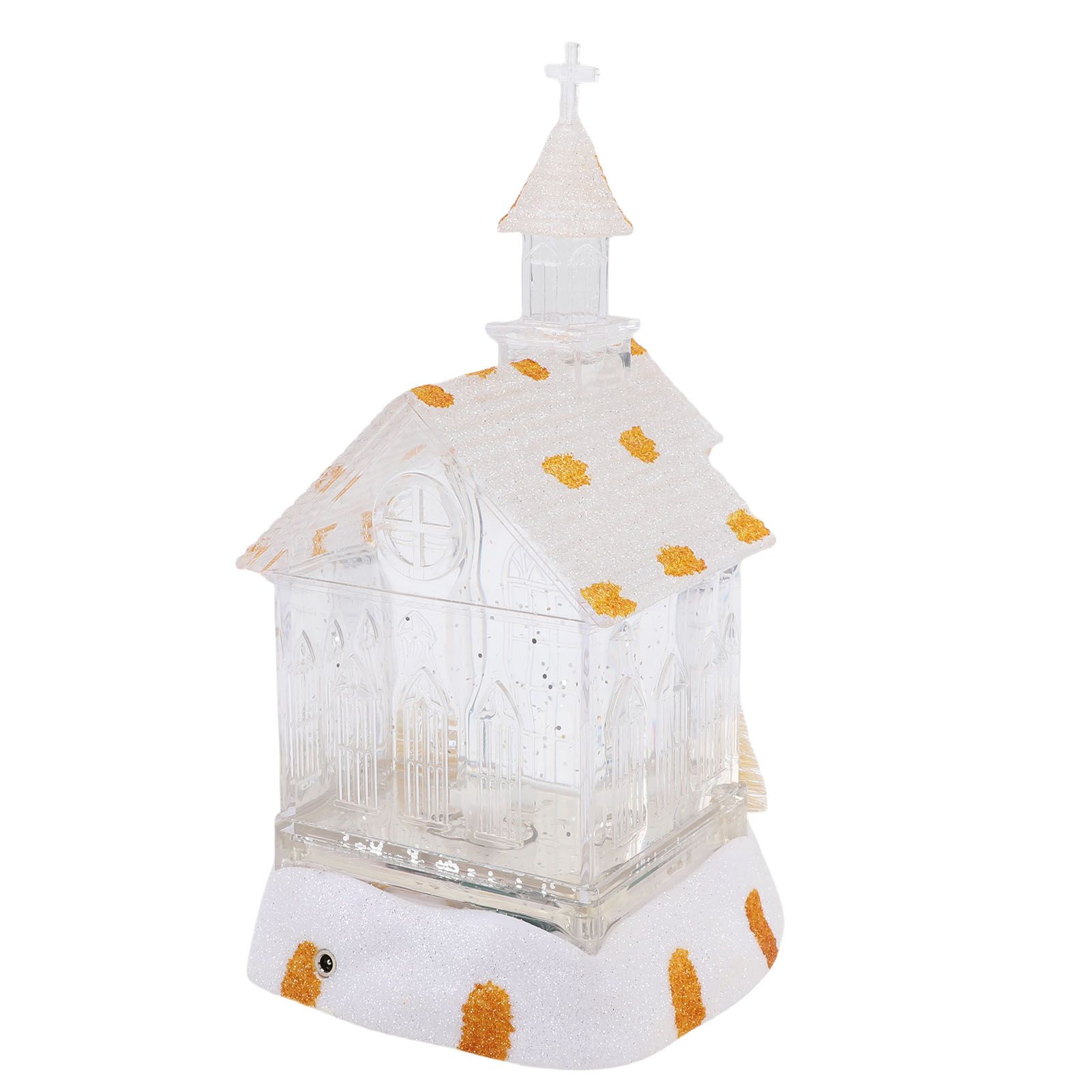 LED Lighted Xmas House Music Box USB Battery Operated Snow Frosted Glittering view 12