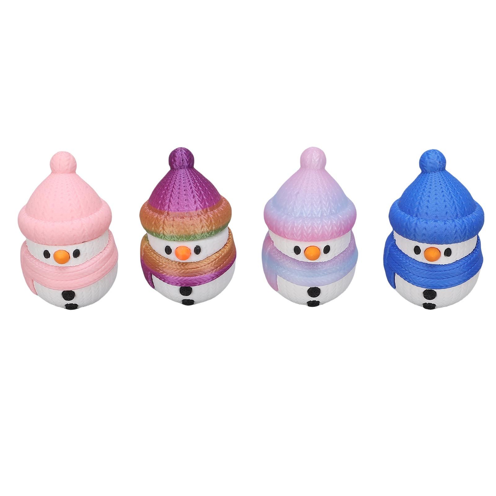 4 Pcs 3D Printing Xmas Snowman Decoration Cute Snowman Figurines Home — image 1
